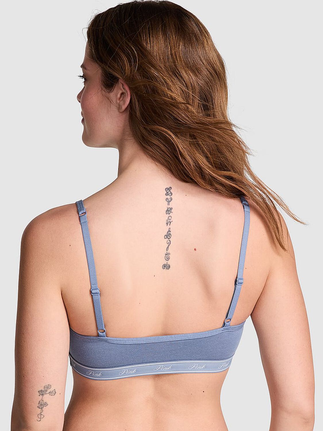 vs Pink Bralettes & Bra Tops Cotton Scoop Bralette Dusty Iris 2 of 2 