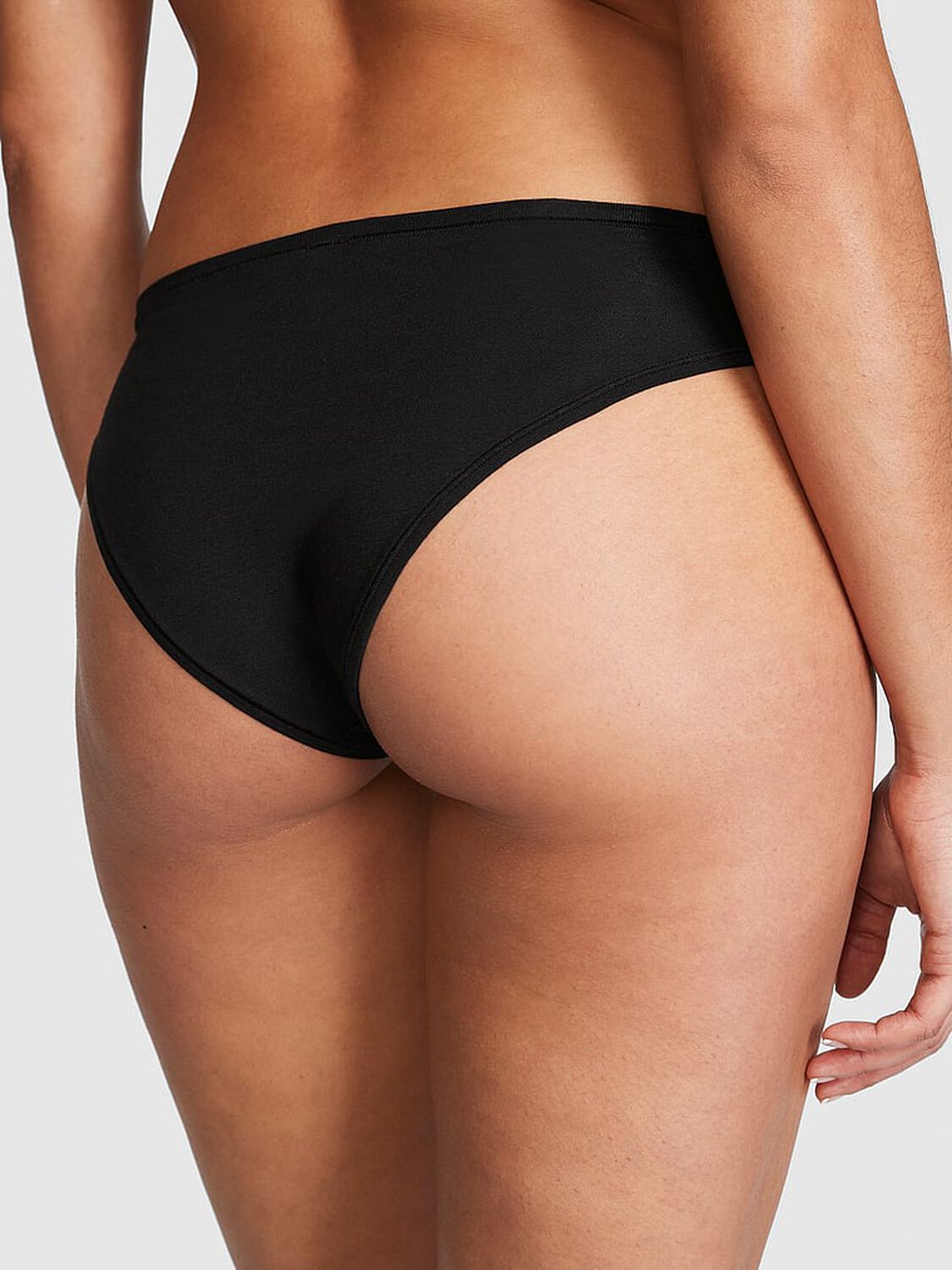 vs Pink Cotton Cheeky Panty Pure Black 2 of 3 