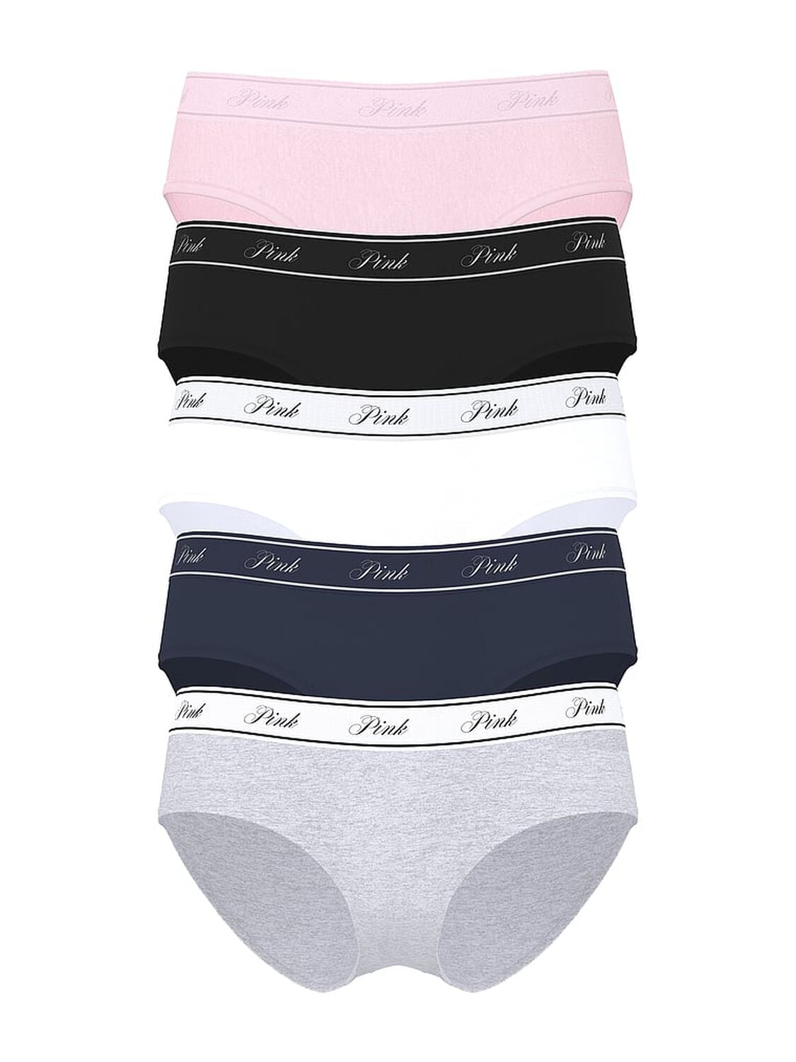 pink Pink 5-Pack Logo Cotton Hiphugger Panties Just The Basics Pack 1 of 1 