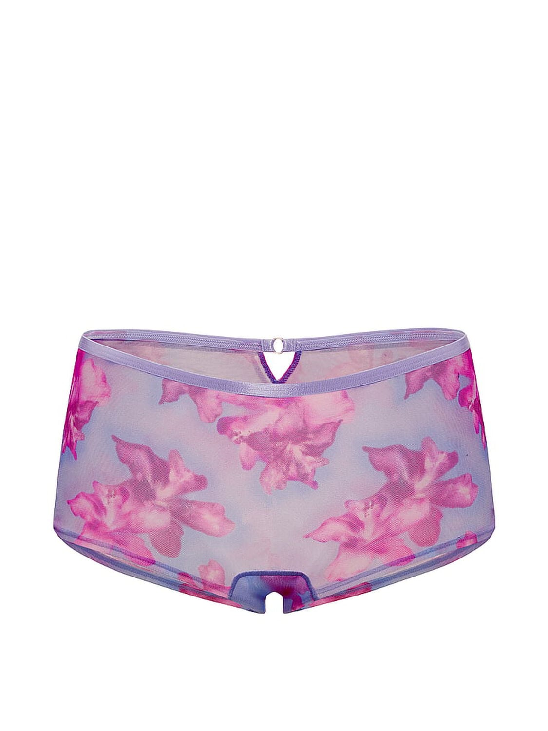 vs Pink Mesh Boyshort Panty Sweet Lavender Hibiscus Floral Print 3 of 3 