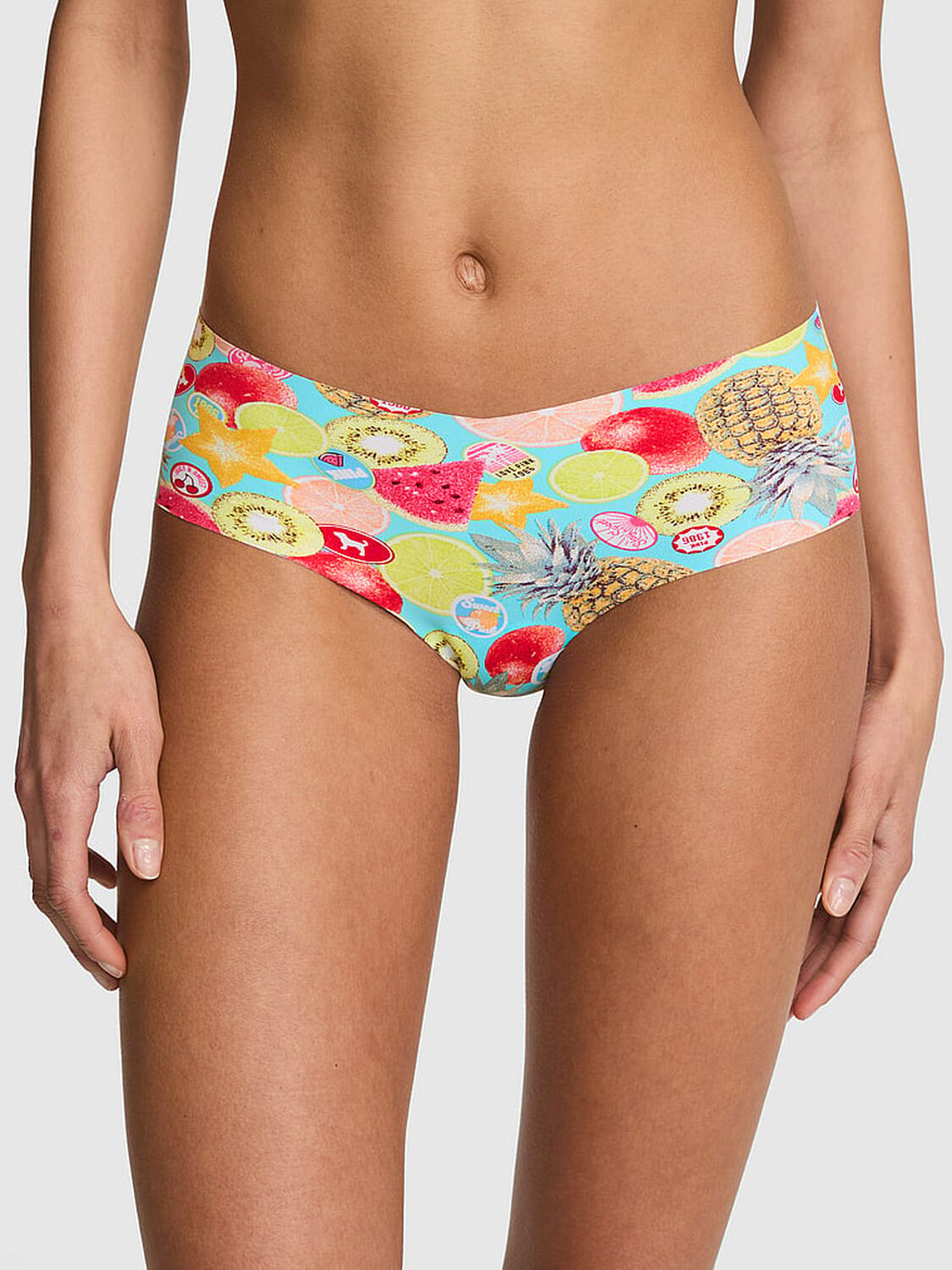 vs Pink No-Show Hiphugger Panty Aqua Chill Fruit Print 1 of 3 