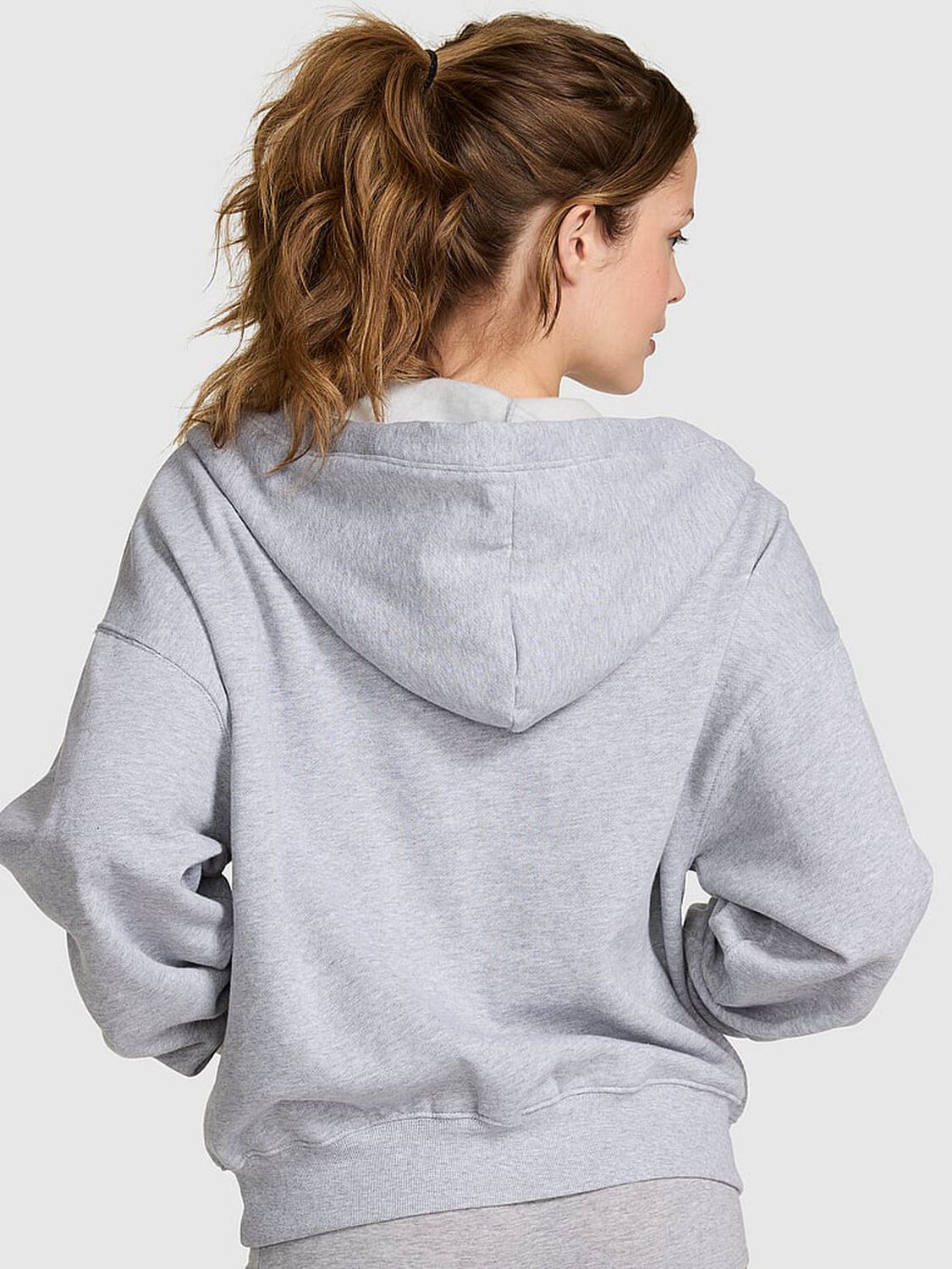 vs Pink Campus Fleece&trade; Full-Zip Hoodie Medium Heather Grey Spring 2 of 4 
