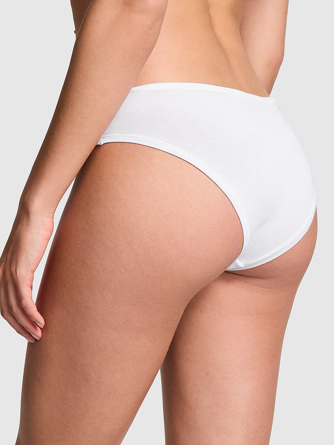 vs Pink Cotton Cheeky Panty Optic White 2 of 3 