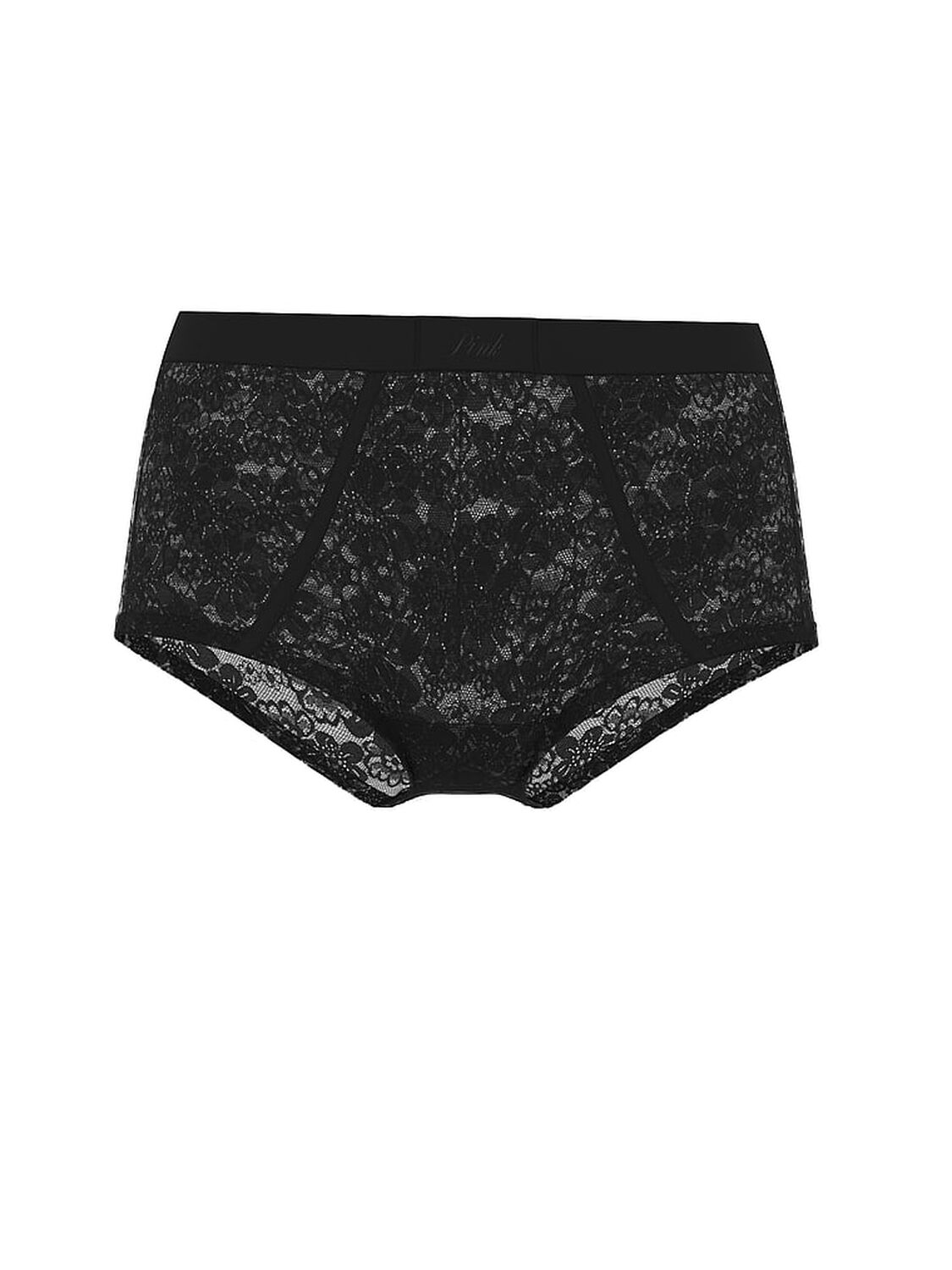 vs Pink Lacie Logo Boyshort Panty Pure Black 3 of 3 
