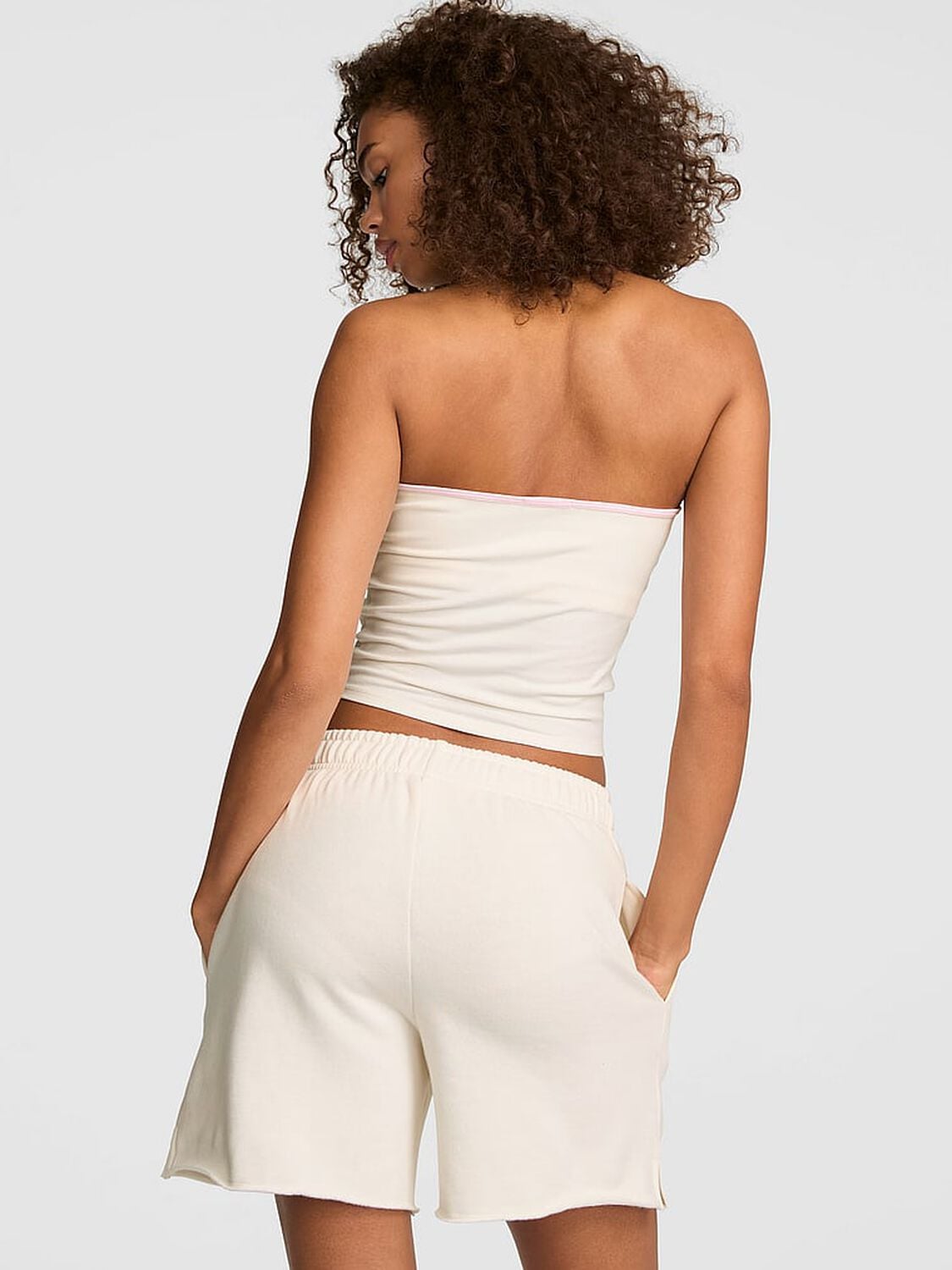 vs Pink Campus Fleece&trade; Shorts Cozy White 2 of 3 