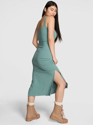 All-Day Soft Ribbed Bodycon Midi Dress