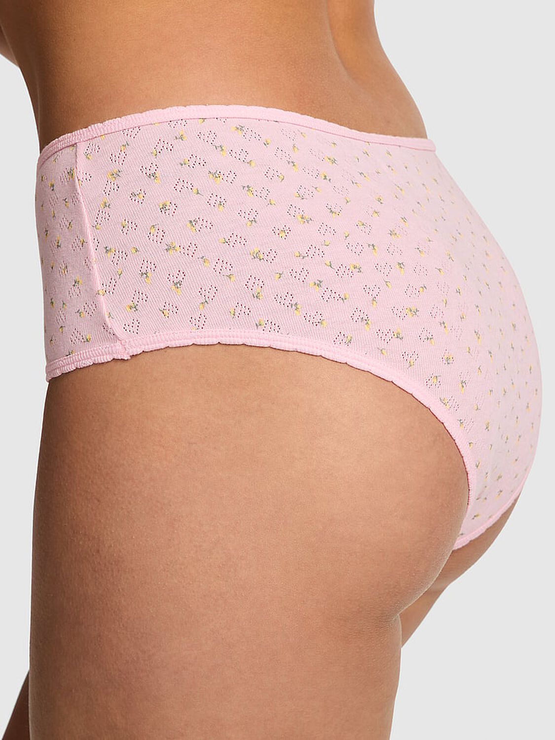 vs Pink Cotton Cheeky Panty Angel Pink Floral Print 2 of 3 