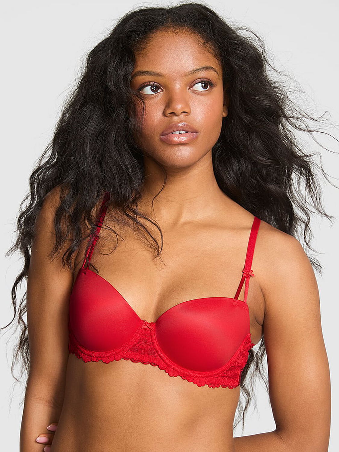 vs Pink Wink Wink Lightly Lined Balconette Bra Red Pepper 1 of 4 