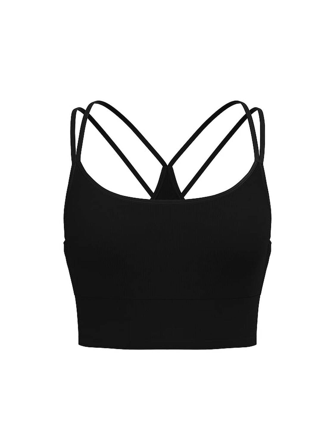 vs Pink Soft Seamless Strappy Sports Bra Pure Black 3 of 3 