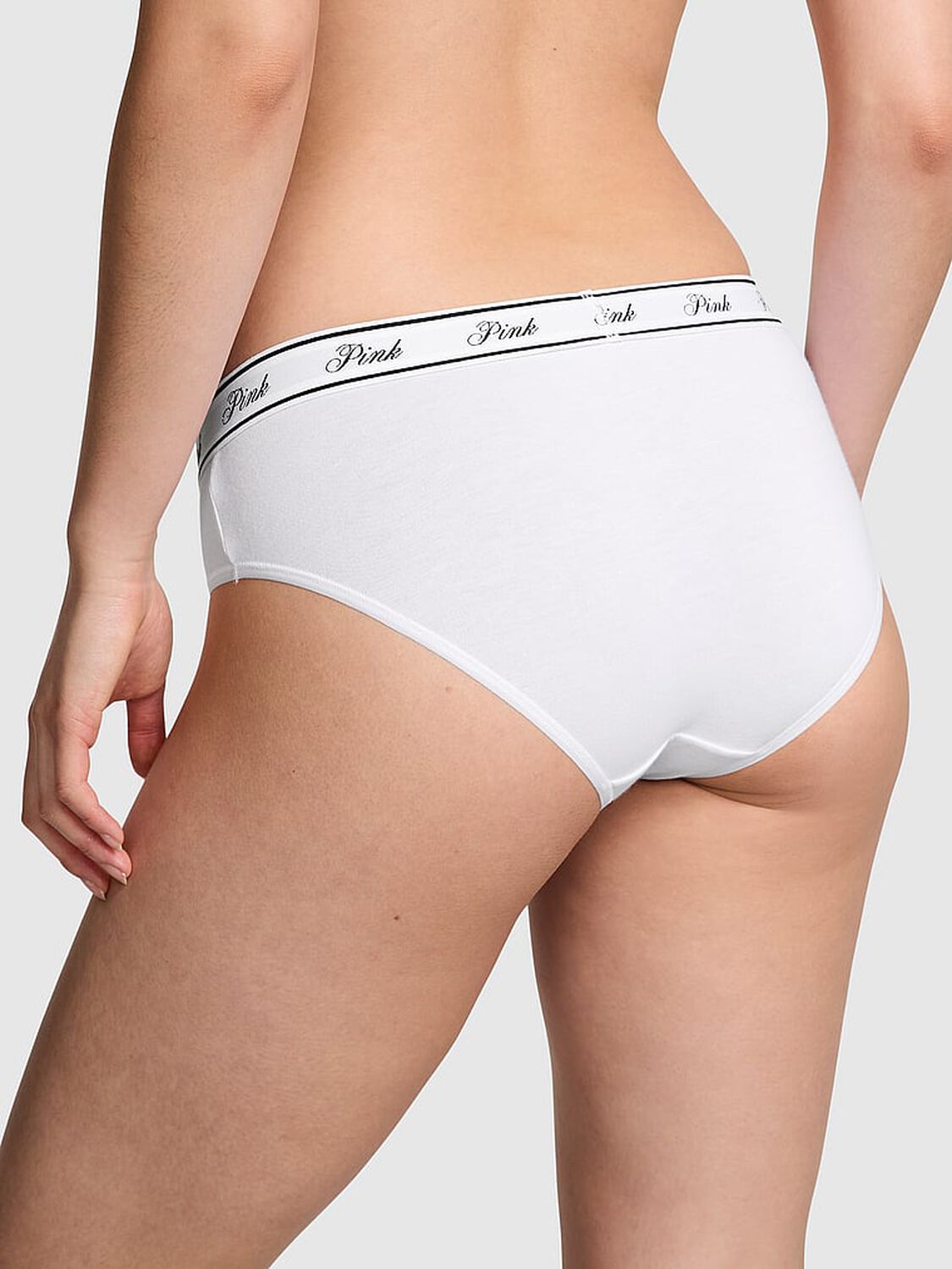 vs Pink Logo Cotton Hiphugger Panty Vs White 2 of 3 