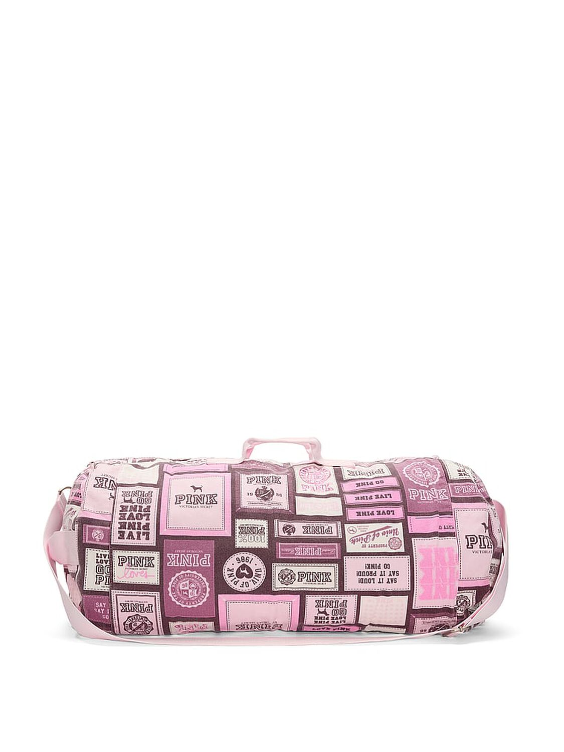vs Pink Canvas Rolled Duﬄe Bag Pink Friday Patches 2 of 2 