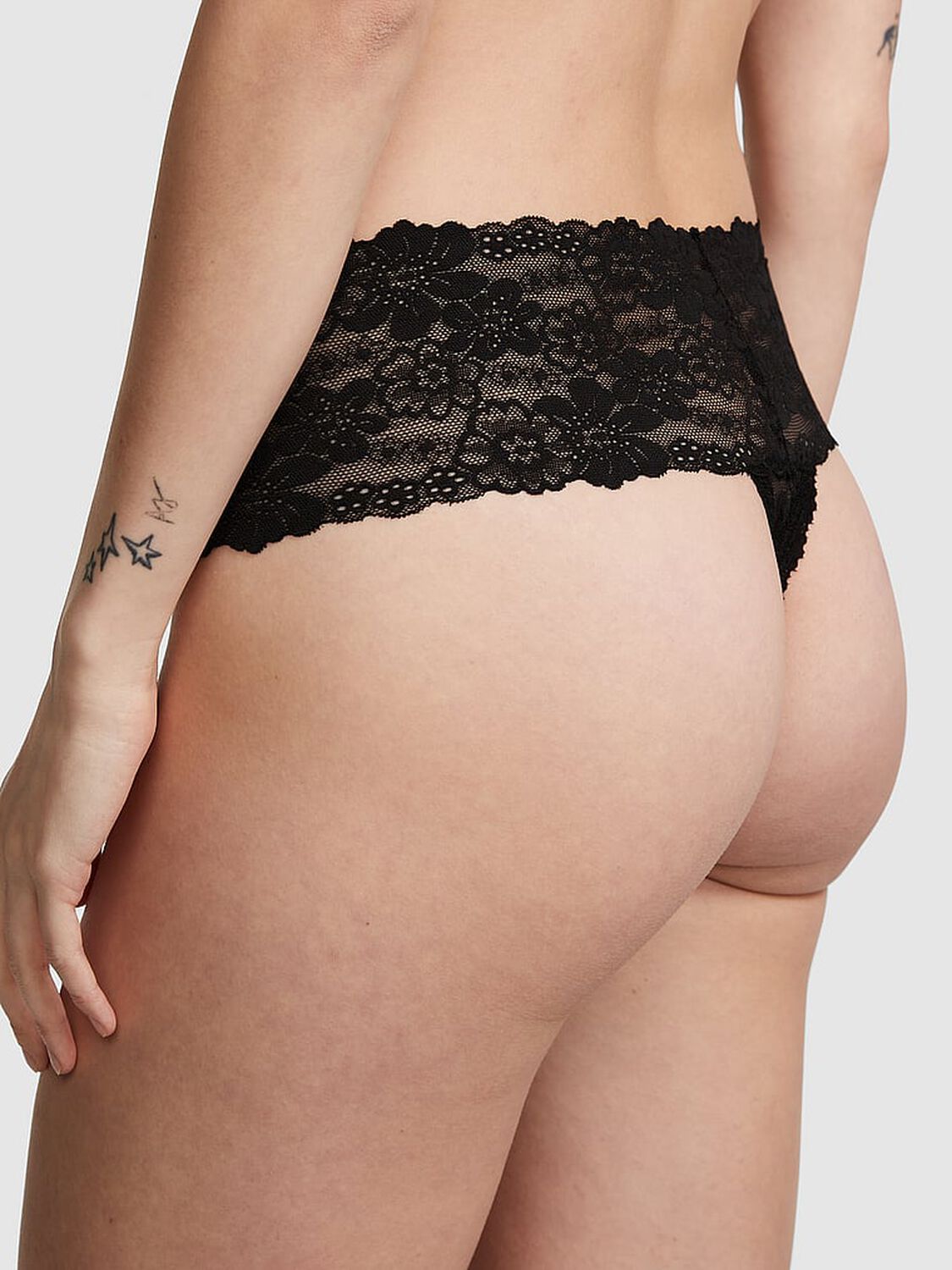 vs Pink Wink Wide-Waist Thong Panty Pure Black 2 of 3 