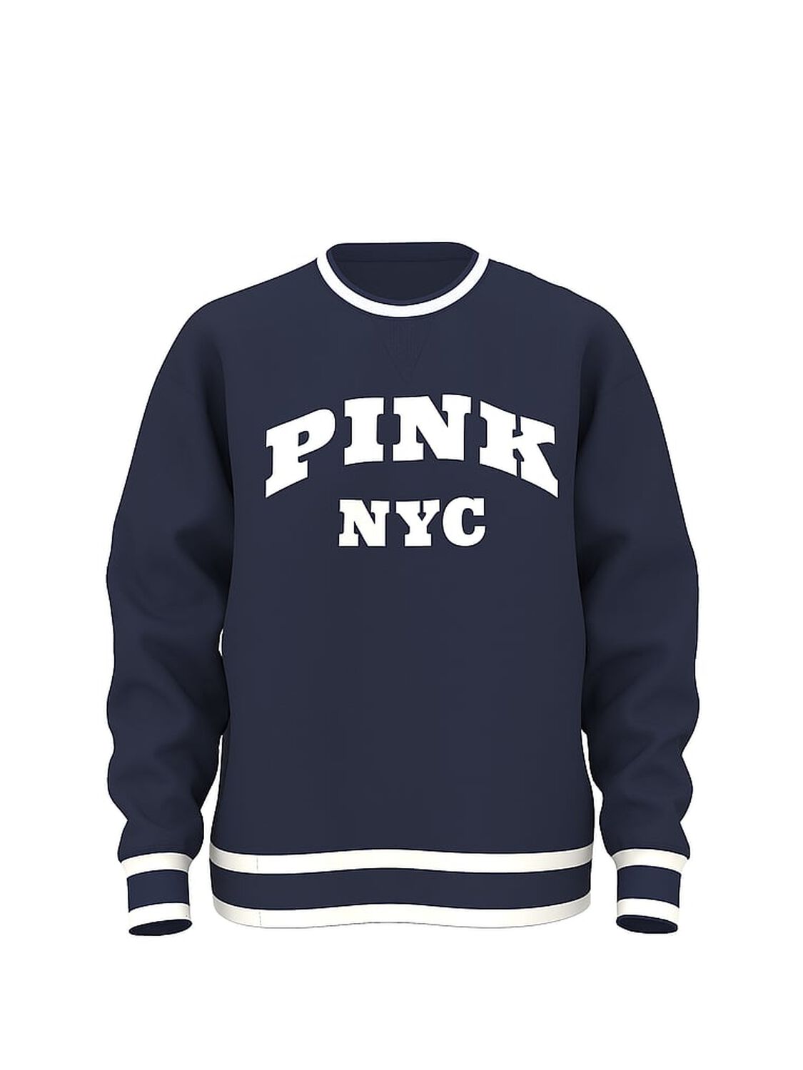 pink Pink Oversized Crew Sweater Noir Navy 3 of 3 