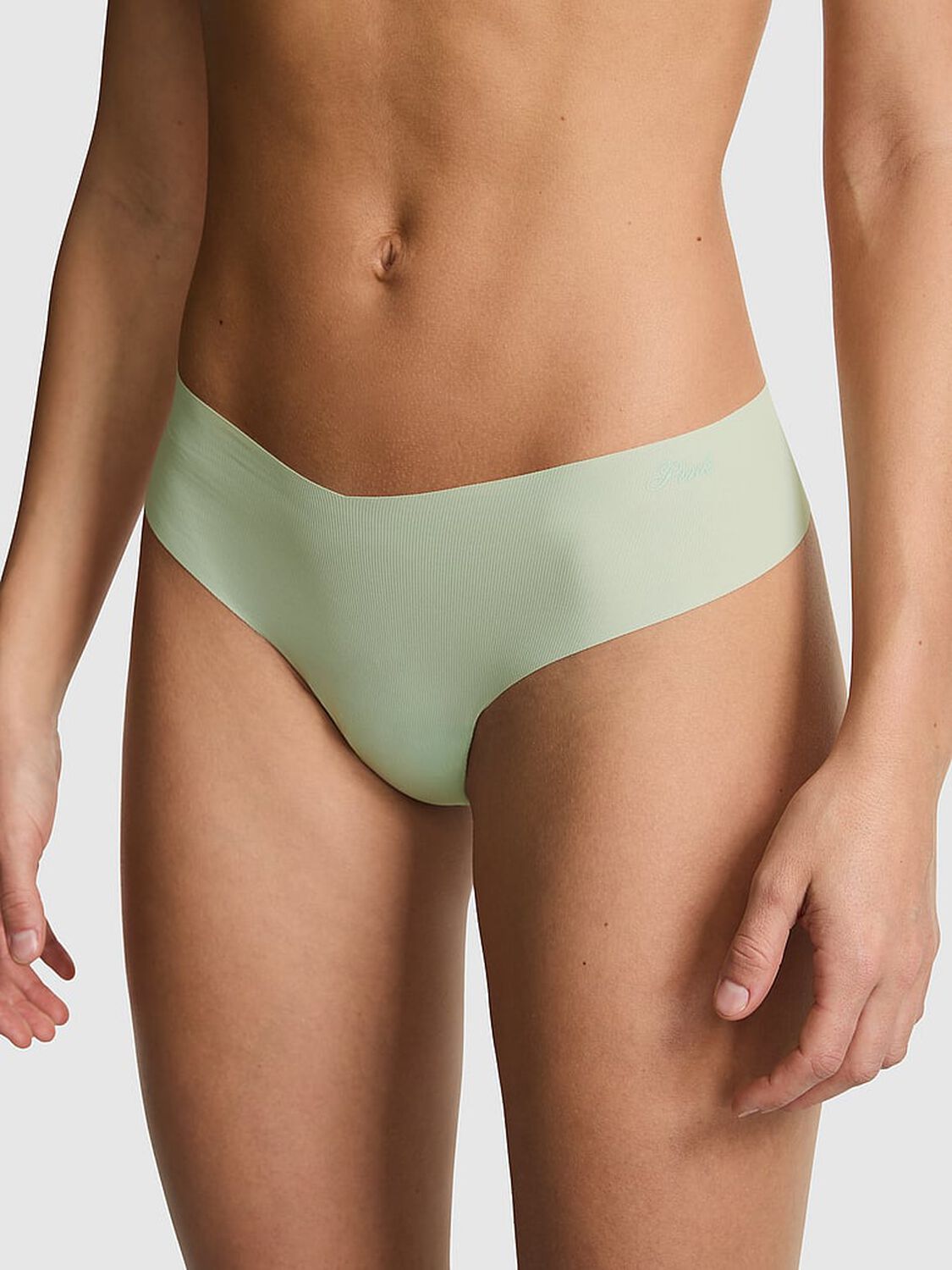 vs Pink No-Show Thong Panty Mint 1 of 3 