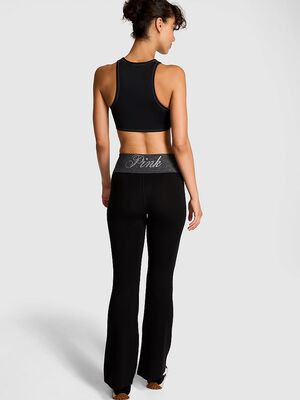 All-Day Cotton Foldover Flare Leggings