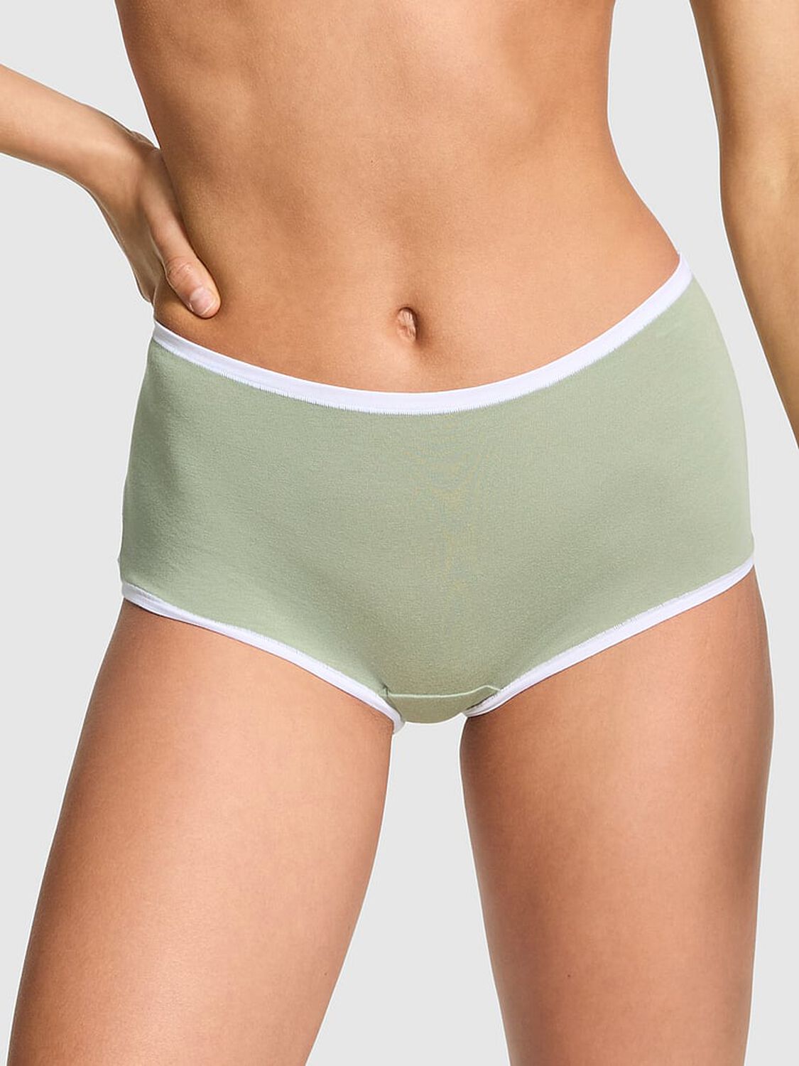 vs Pink Cotton Boyshort Panty Green Garden Happy Camper Butt Graphic 2 of 4 