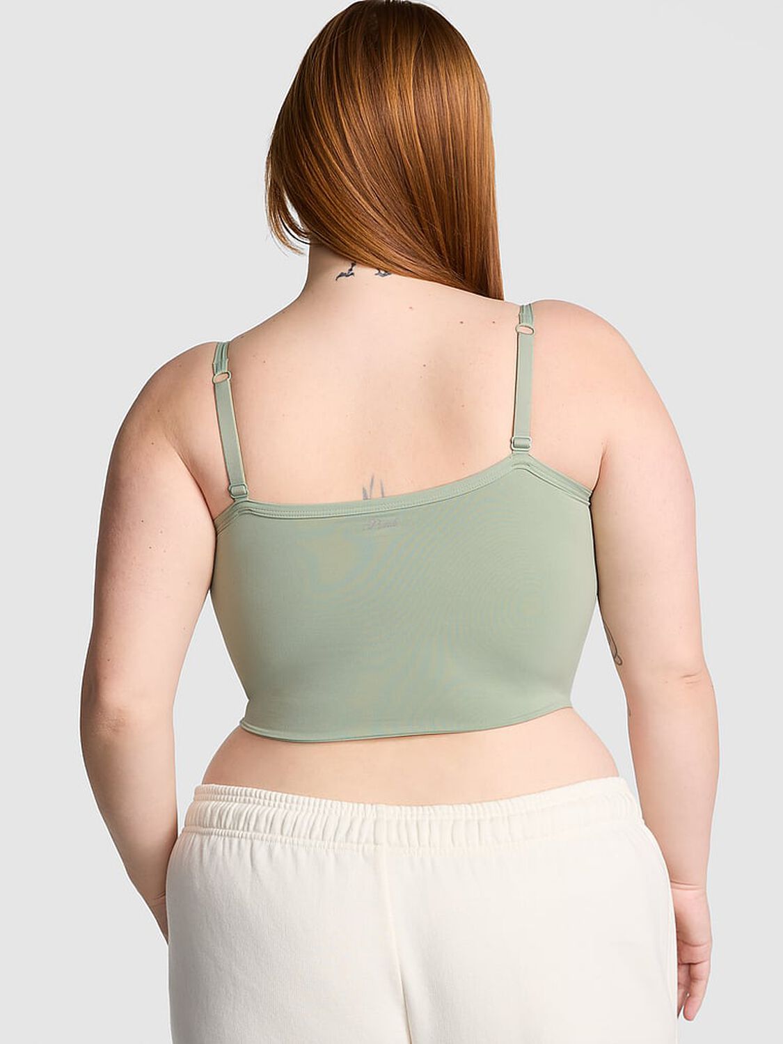vs Pink Bralettes & Bra Tops Base Stretch Corset Top Green Garden 2 of 3 