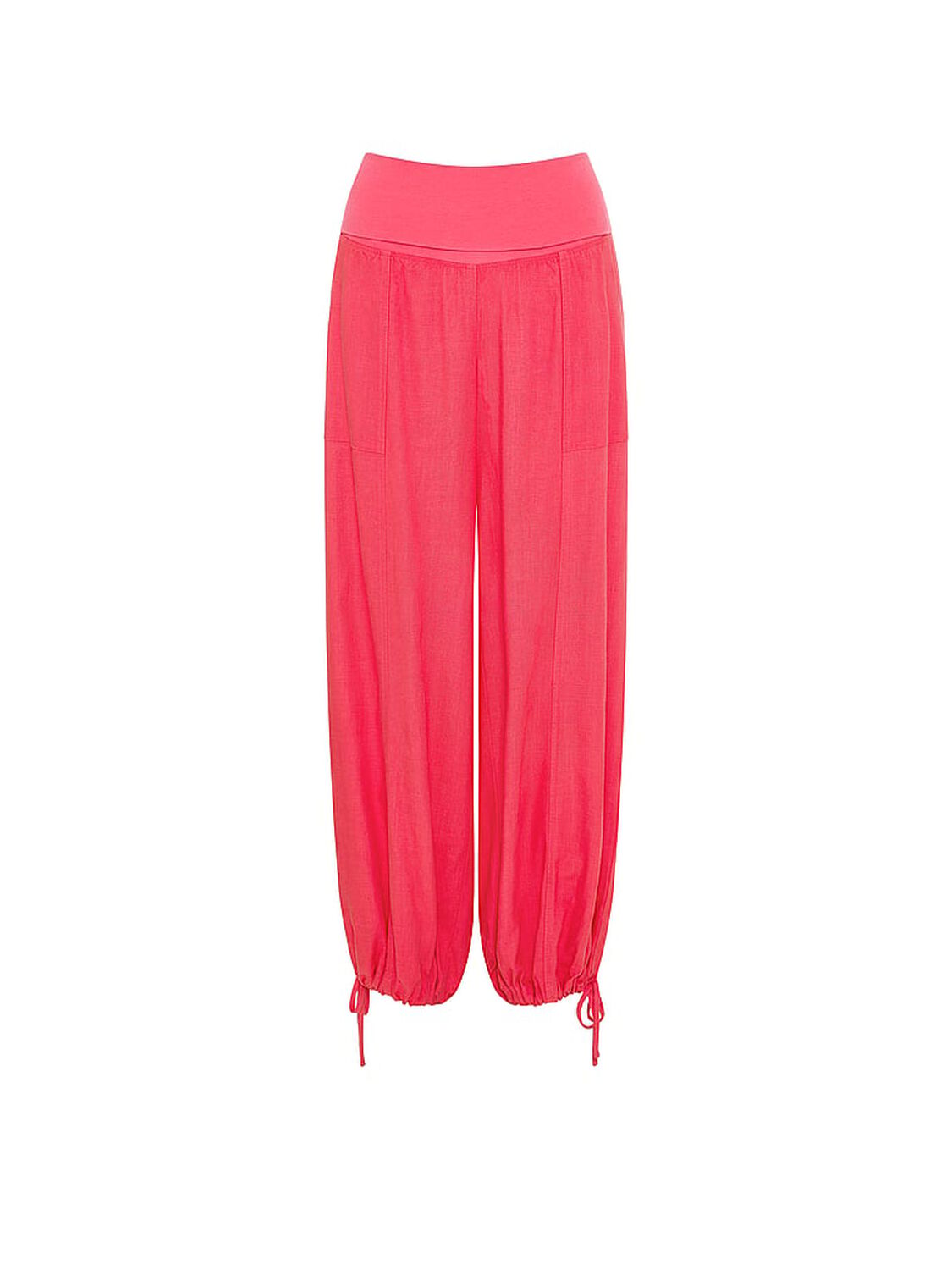 vs Pink Foldover Linen Jogger Pants Candy Pink 3 of 3 