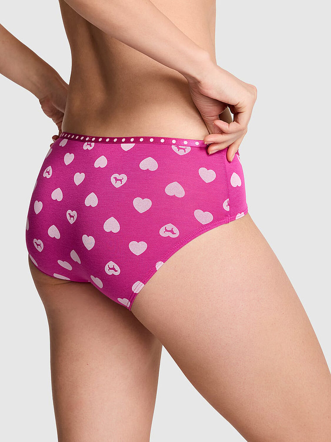 vs Pink Logo Hiphugger Panty Pink Fire Heart Dog 2 of 2 