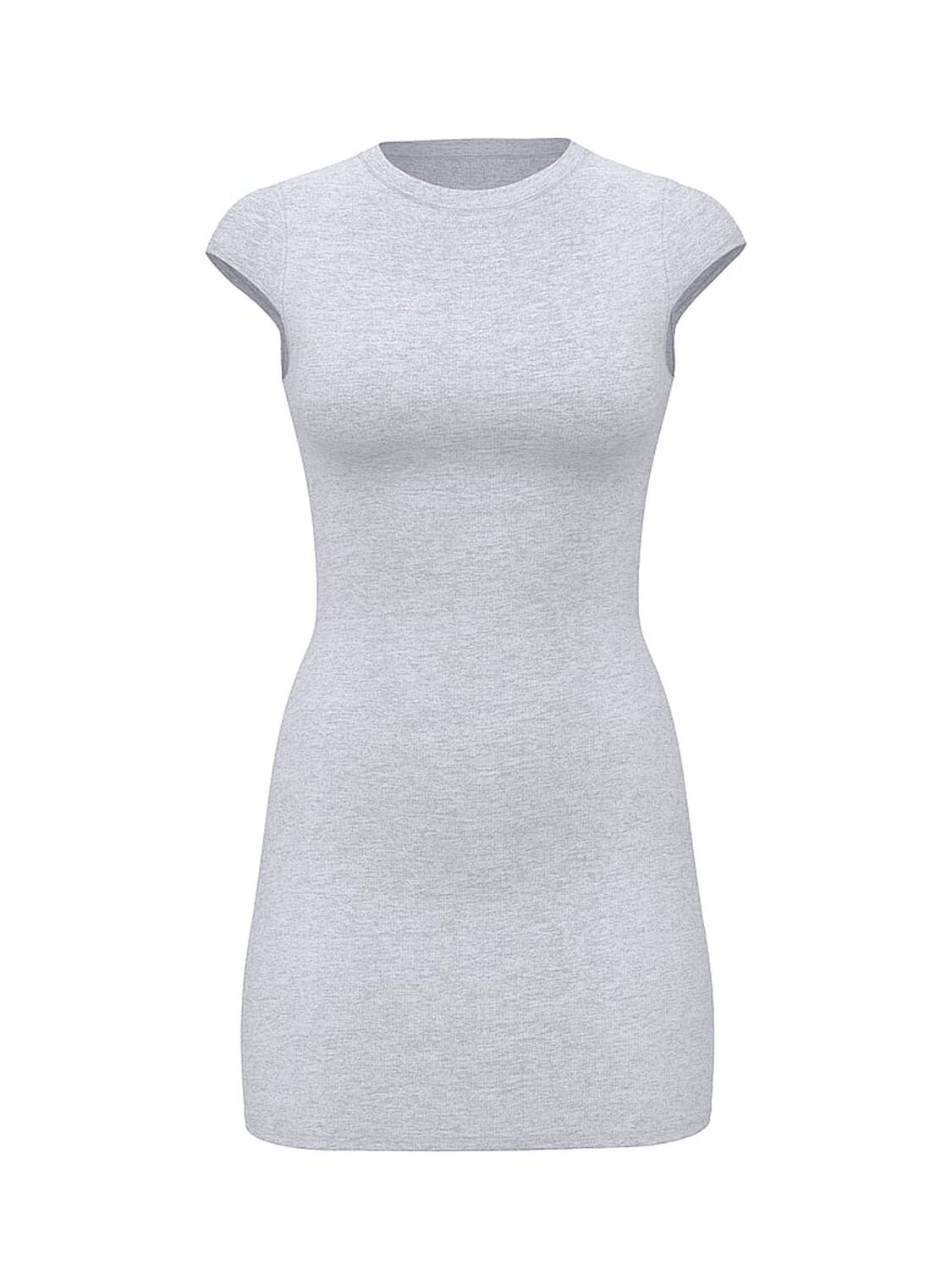 vs Pink All-Day Soft Ribbed Bodycon Dress Med Heather Grey 1 of 2 