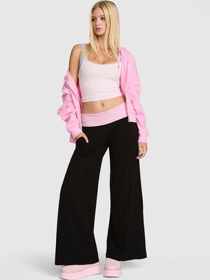 All-Day Cotton&trade; Foldover Wide-Leg Pants