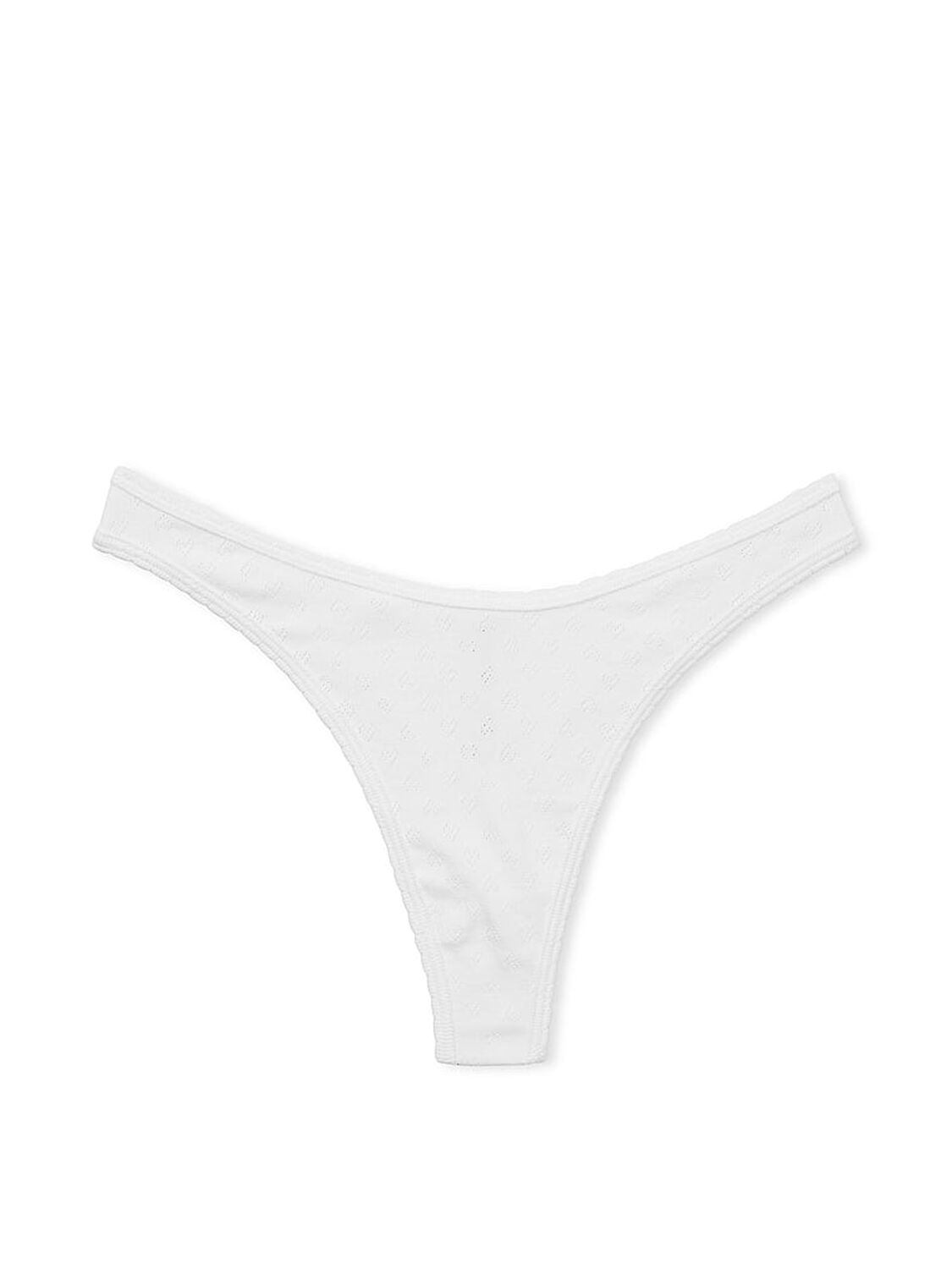 vs Pink Cotton High-Leg Thong Panty Optic White 3 of 3 