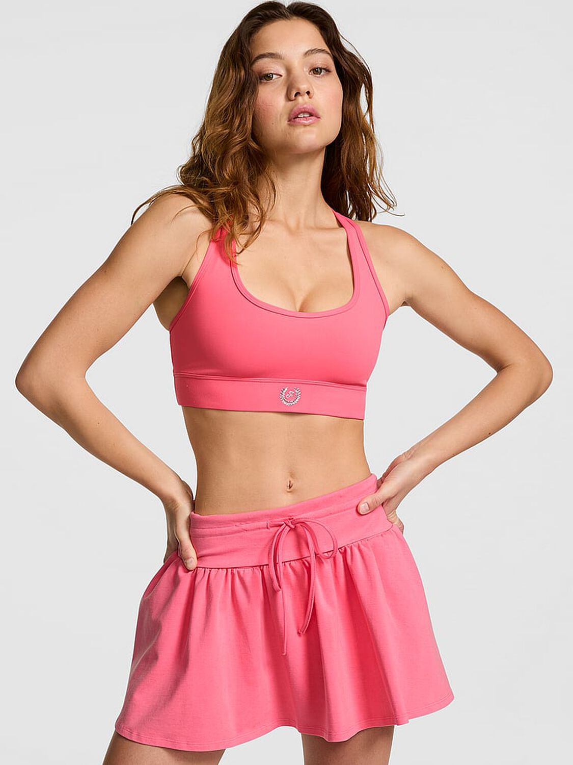 vs Pink PINK Relay&trade; Racerback Sports Bra Vivid Pink 1 of 3 