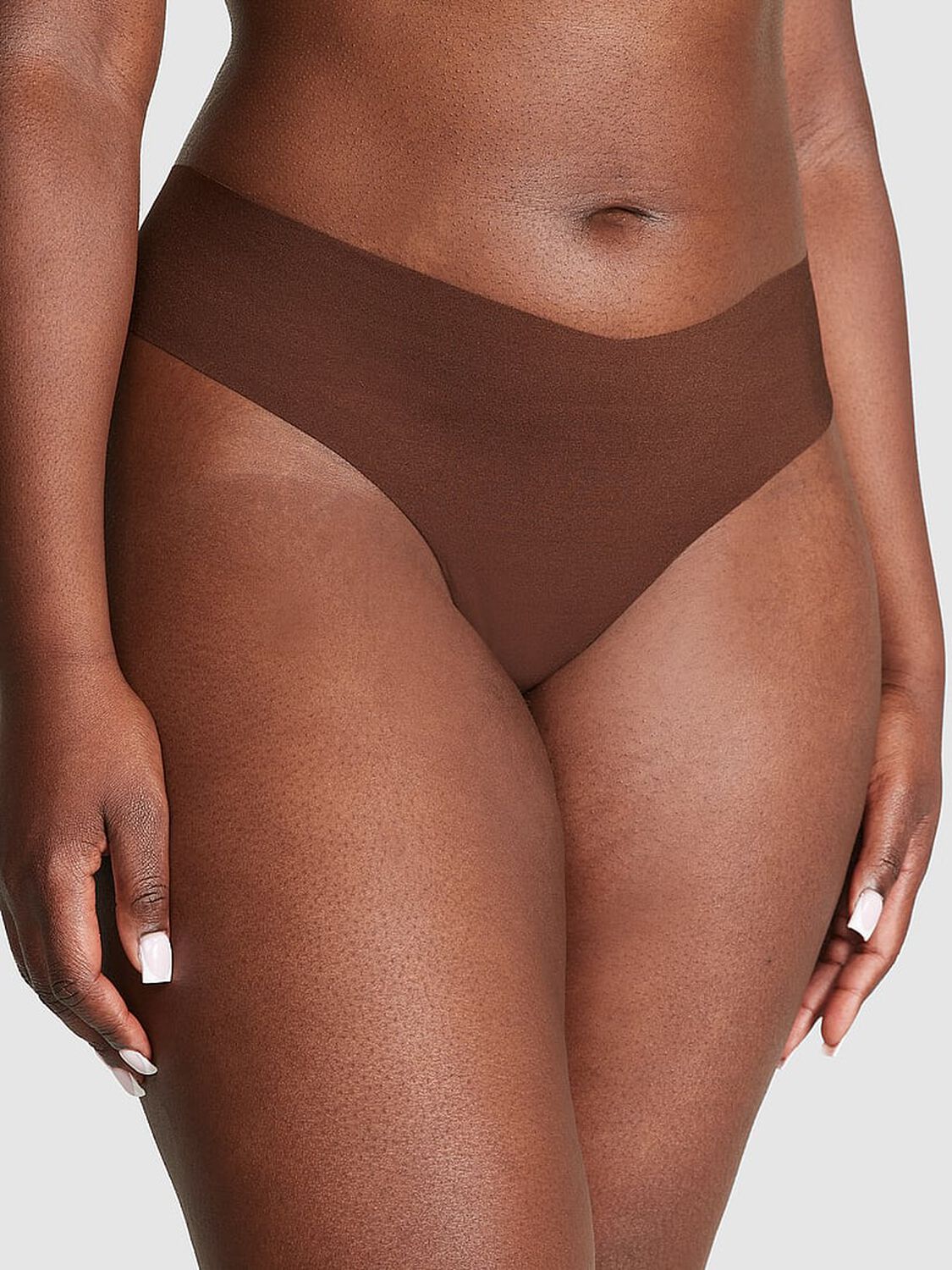 vs Pink No-Show Thong Panty Ganache 1 of 3 