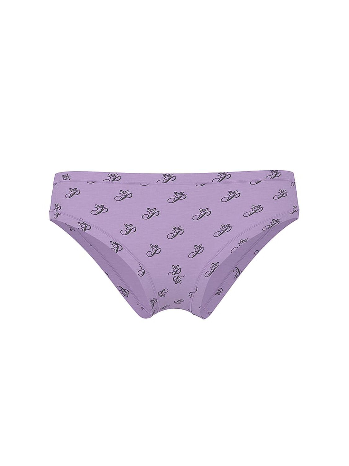 vs Pink Cotton Cheeky Panty Aster Purple Script P Bow Print 3 of 3 