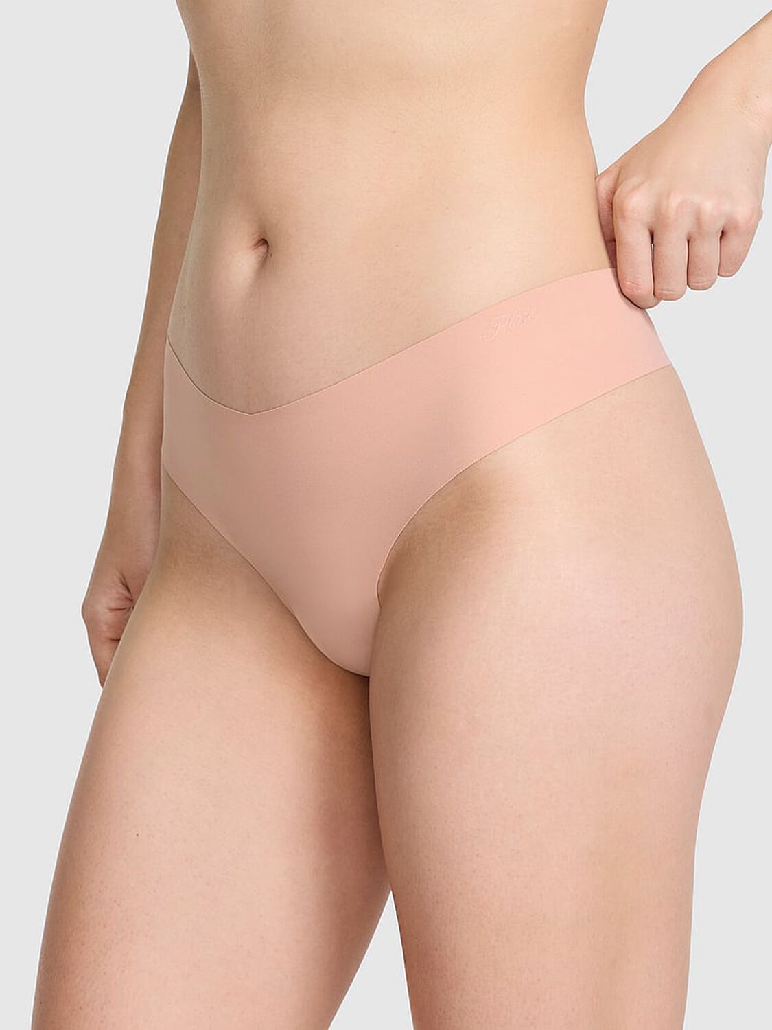 vs Pink No-Show Thong Panty Macaron 1 of 3 