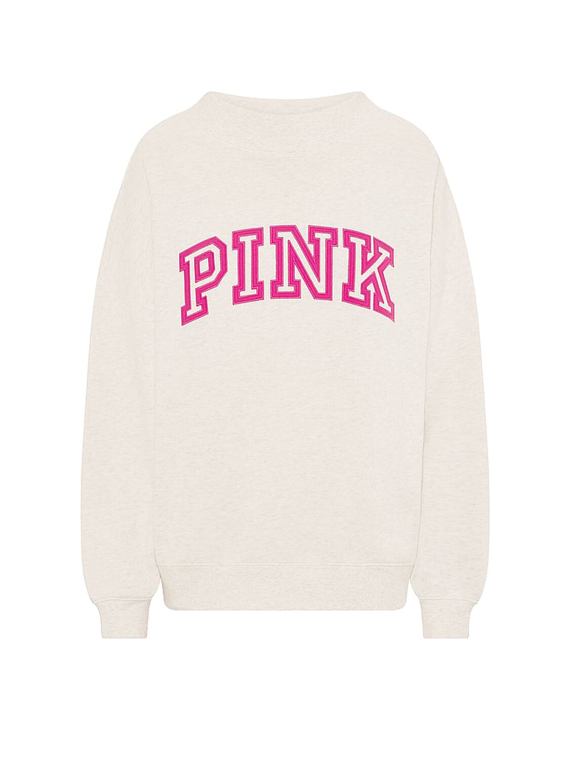 vs Pink Campus Fleece&trade; Oversized Mock-Neck Sweatshirt Snow Heather 3 of 3 