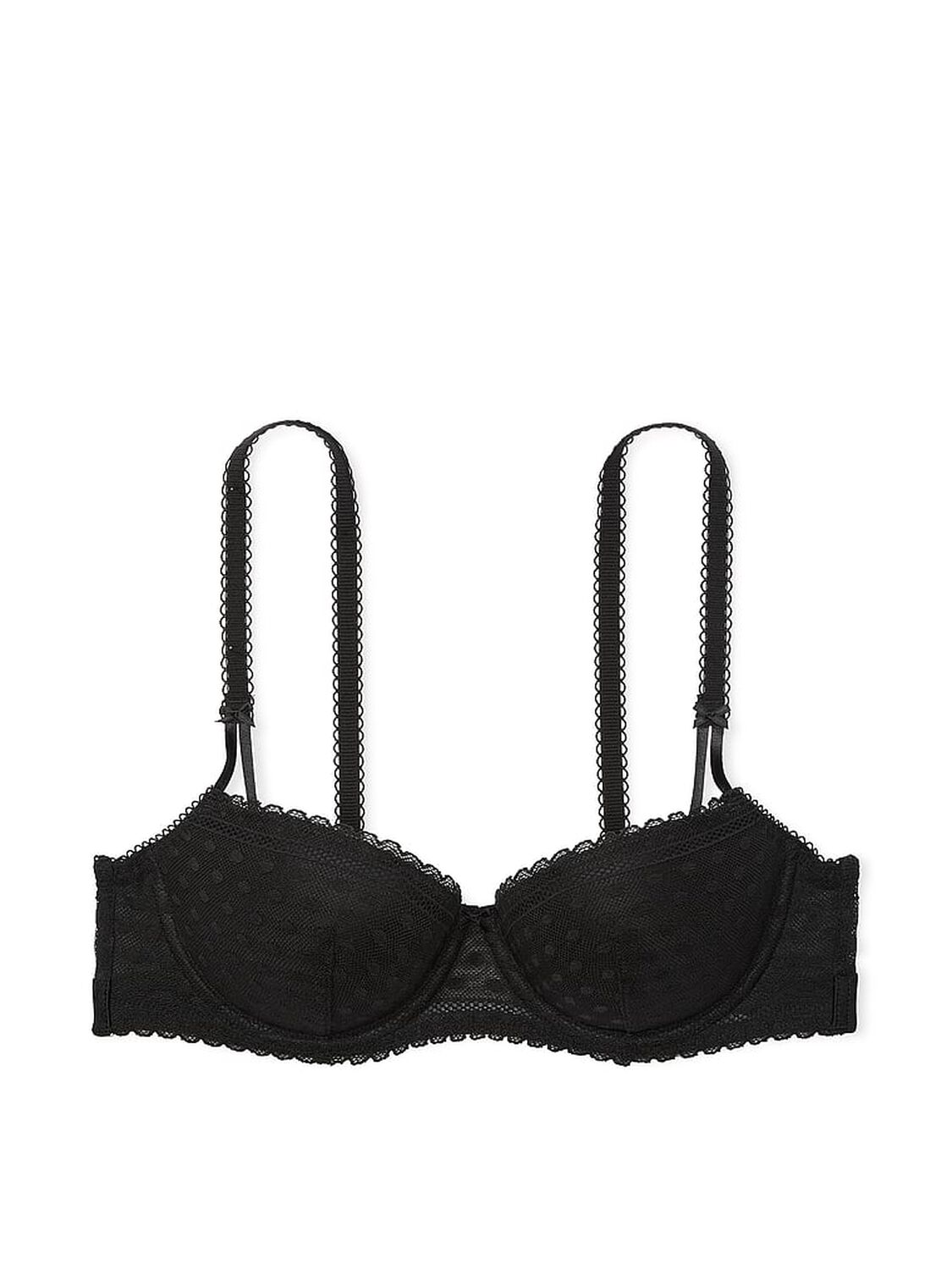 vs Pink Wink Lightly Lined Balconette Bra Pure Black 1 of 4 
