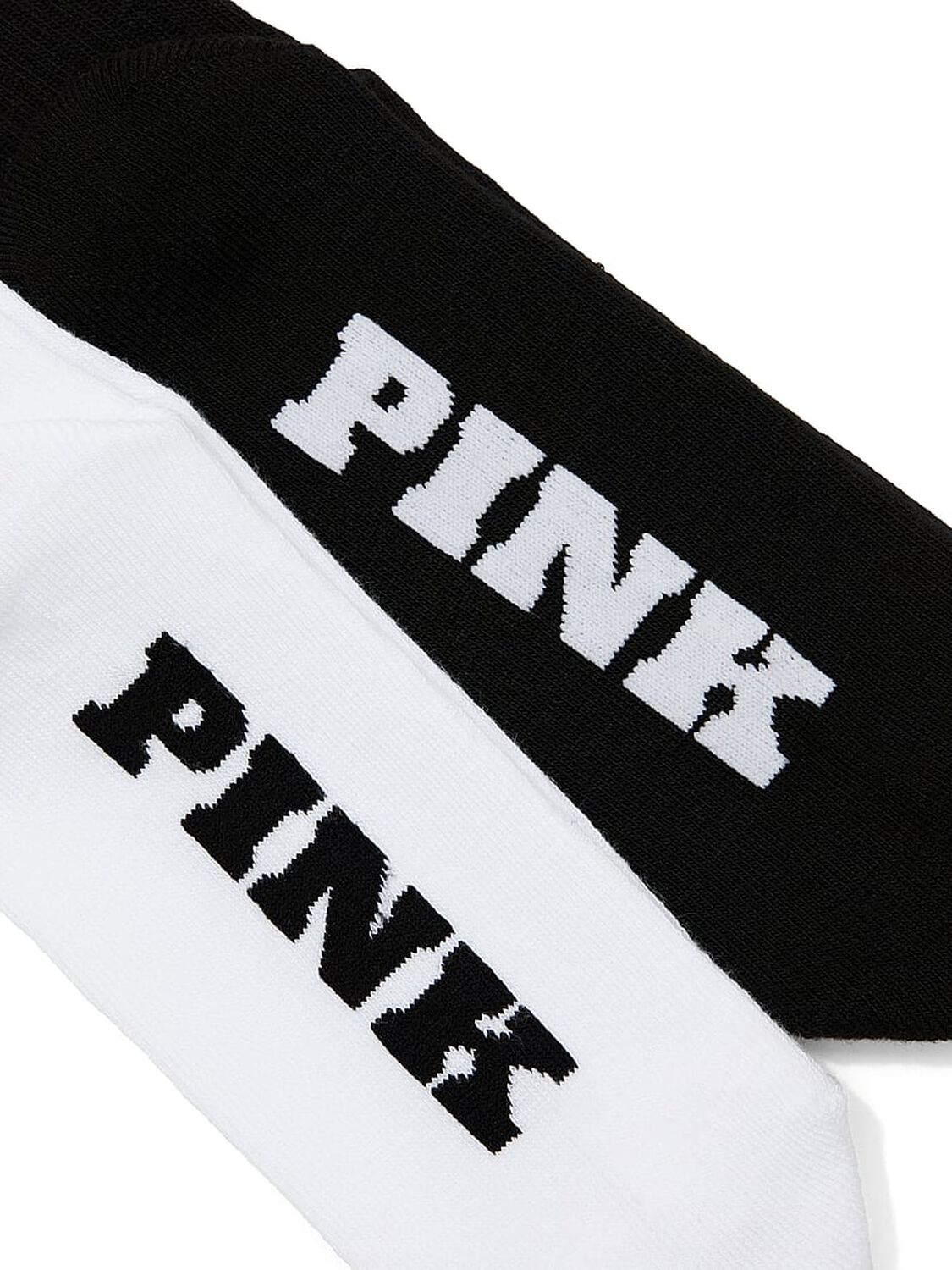 vs Pink 2-Pack Crew Socks White & Pure Black With Dog 2 of 2 