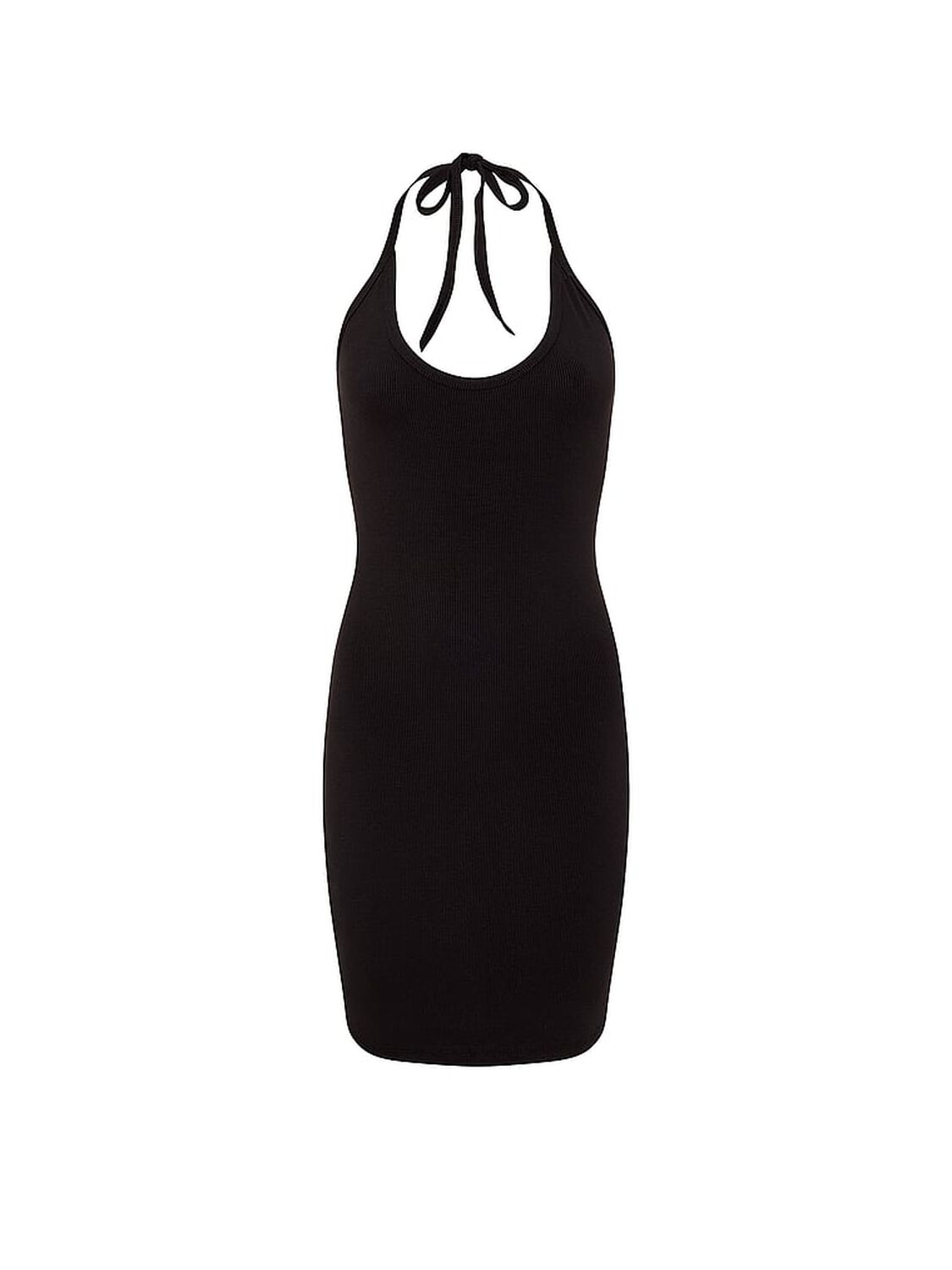 vs Pink All-Day Soft Rib Halter Dress Pure Black 3 of 3 