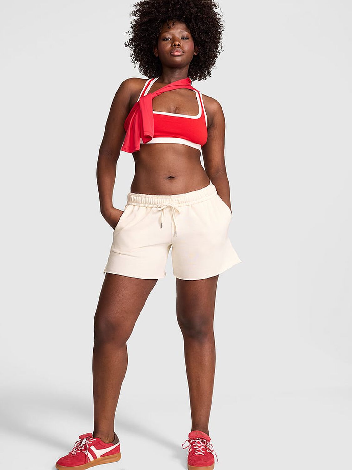 vs Pink Campus Fleece&trade; Shorts Winter White 1 of 4 