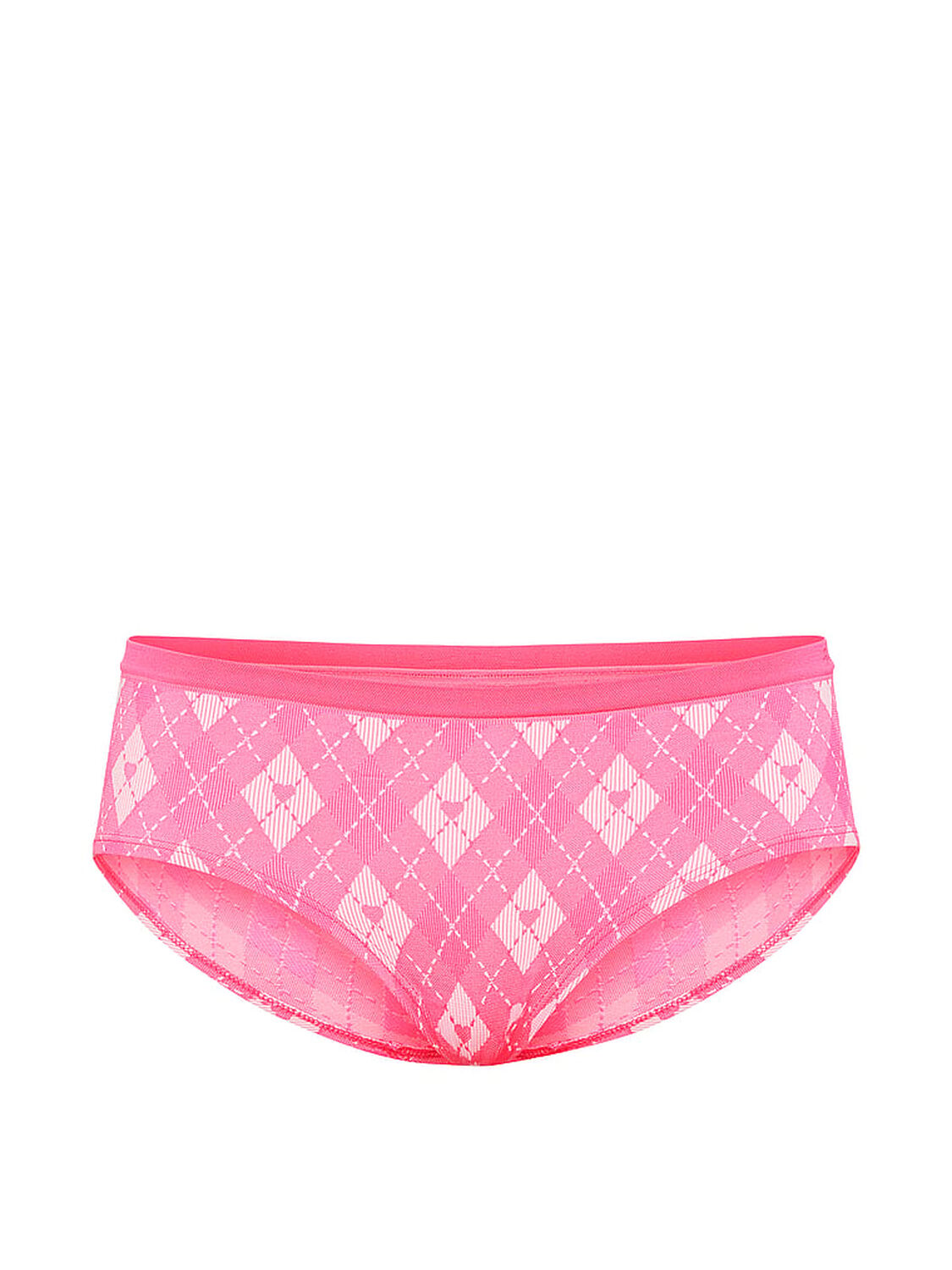 vs Pink Seamless Hiphugger Panty Fall For Me Pink Argyle 3 of 3 