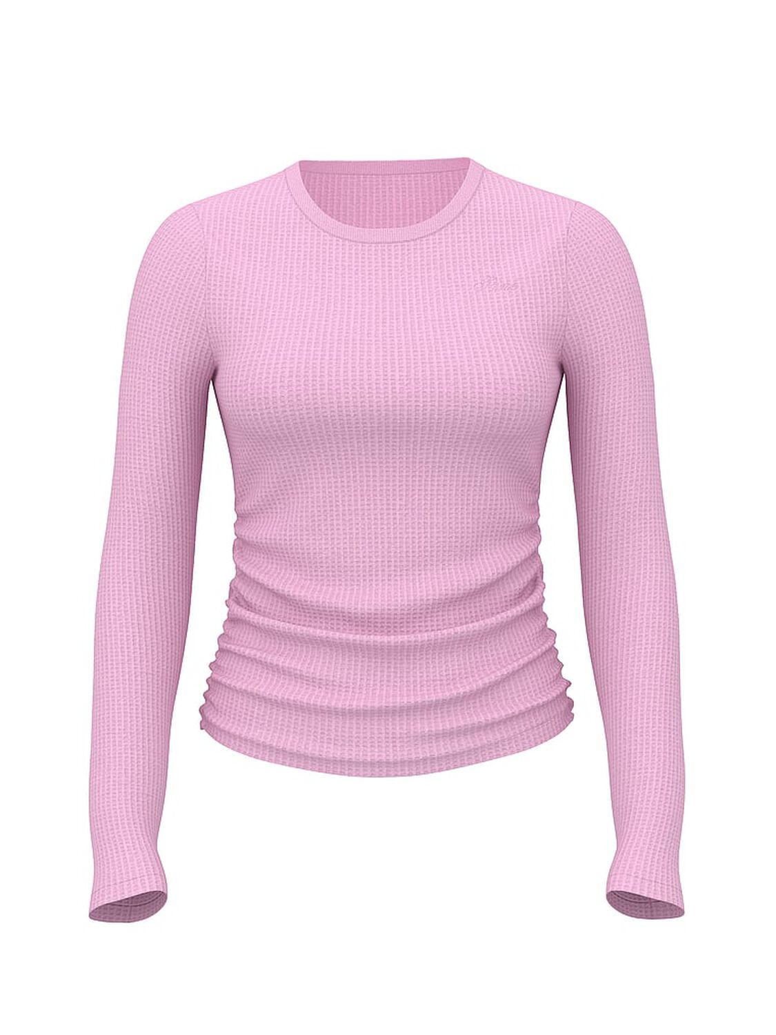 vs Pink Waﬄe Knit Long-Sleeve Top Hushed Lilac 1 of 2 