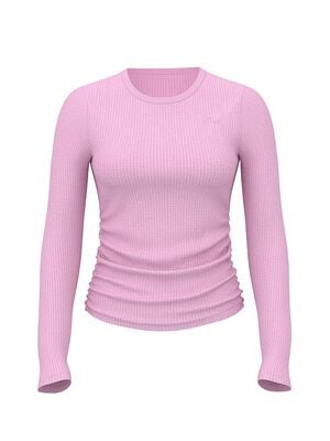 Waﬄe Knit Long-Sleeve Top
