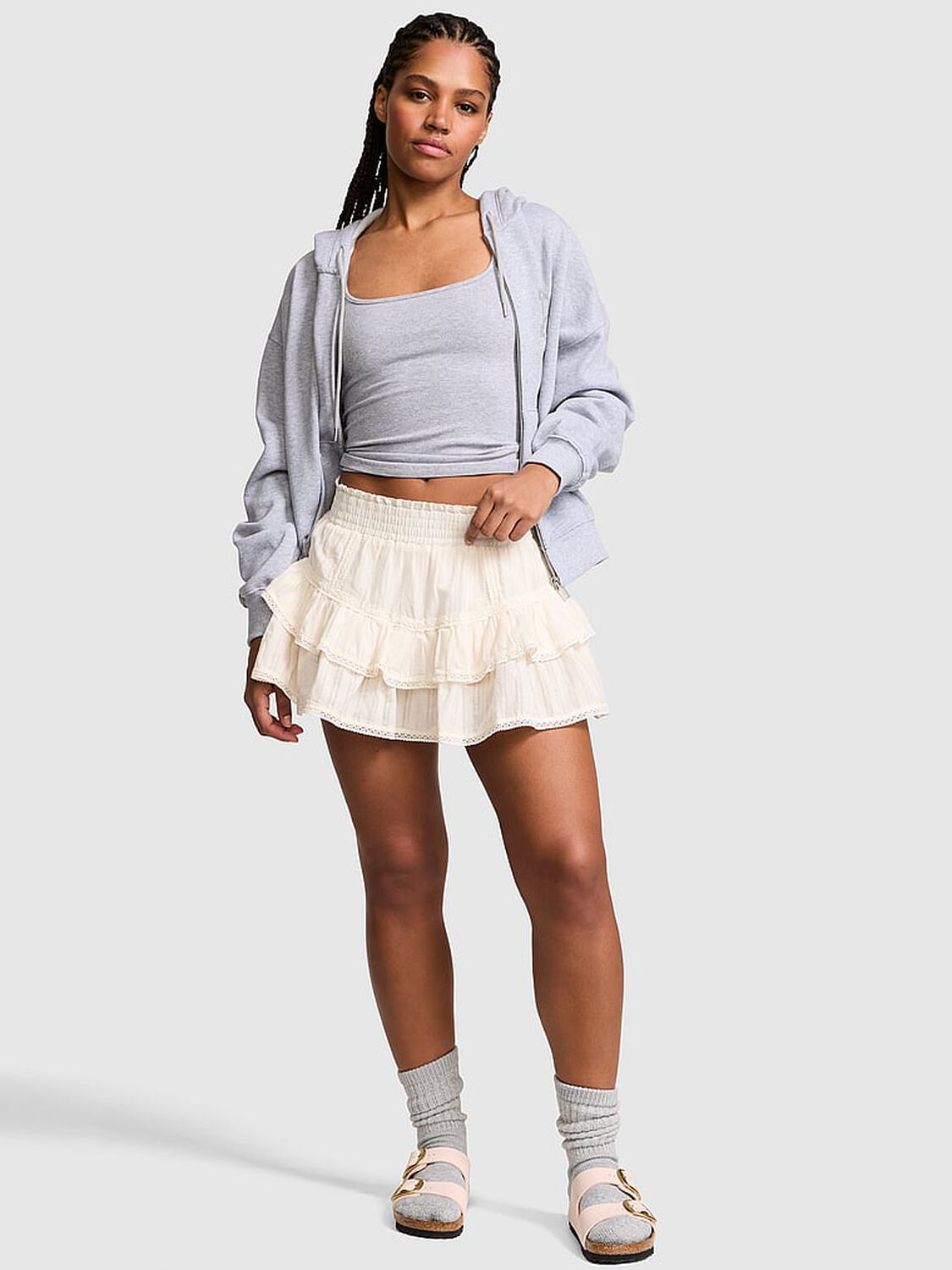 vs Pink Frill Seeker Ruffle Skort Winter White 1 of 3 