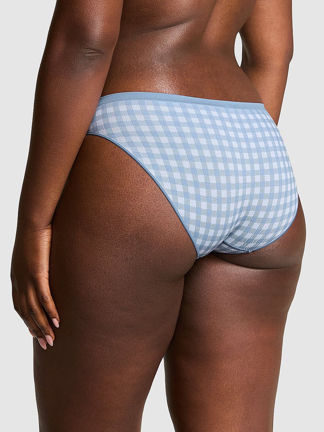 vs Pink Seamless Bikini Panty Dusty Iris Gingham Print 2 of 3 