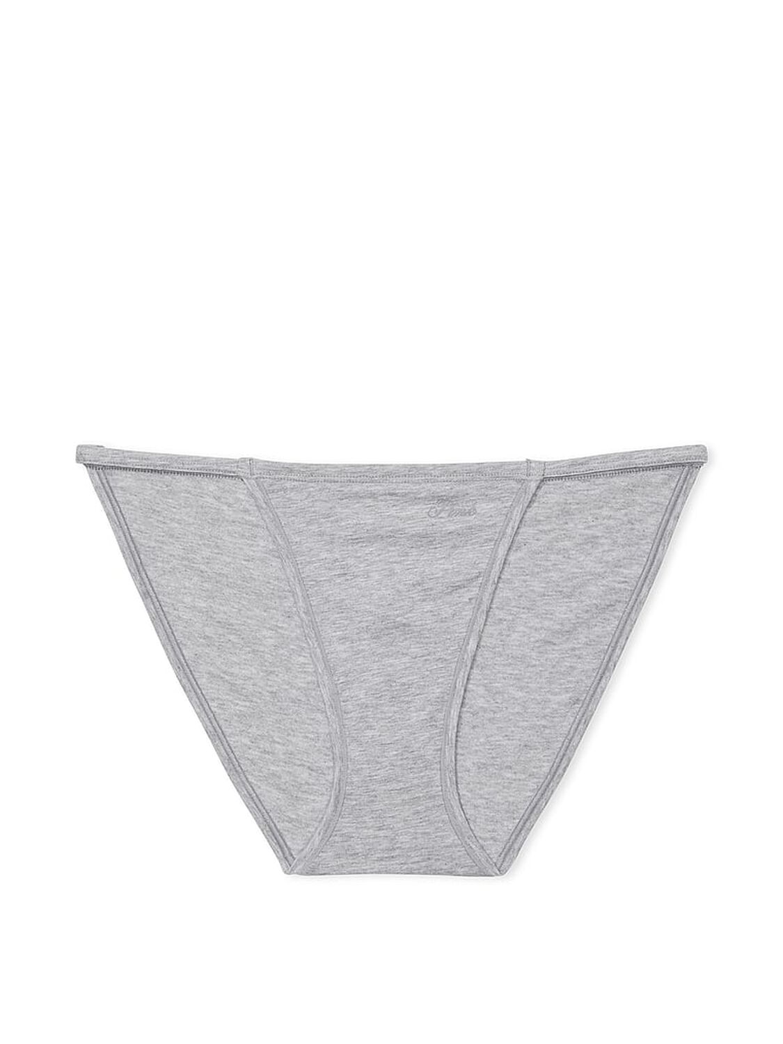 vs Pink Cotton String Bikini Panty Medium Heather Grey 3 of 3 
