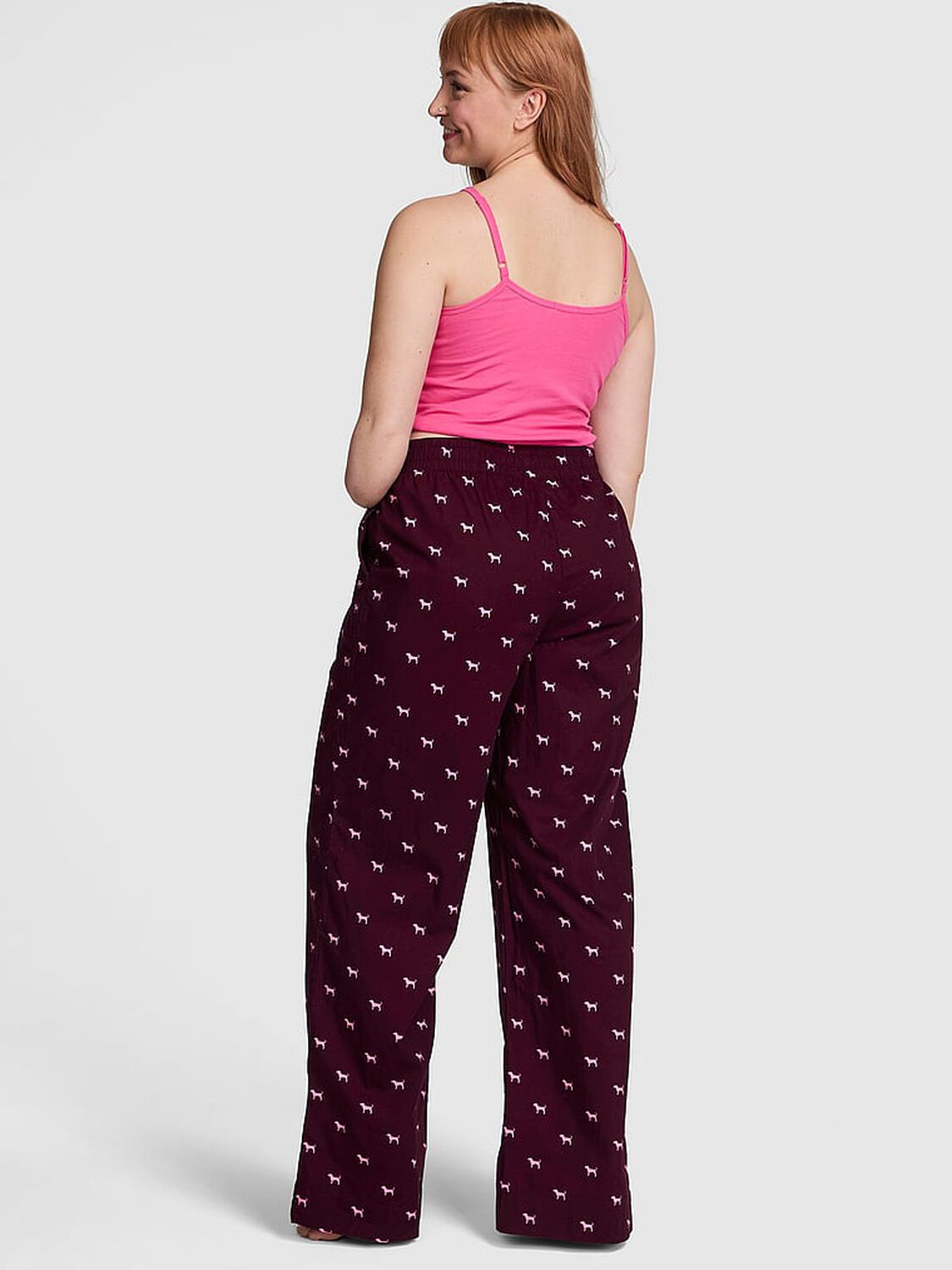 vs Pink Boyfriend Boxer Pajama Pants Wild Rose Dogs 1 of 2 