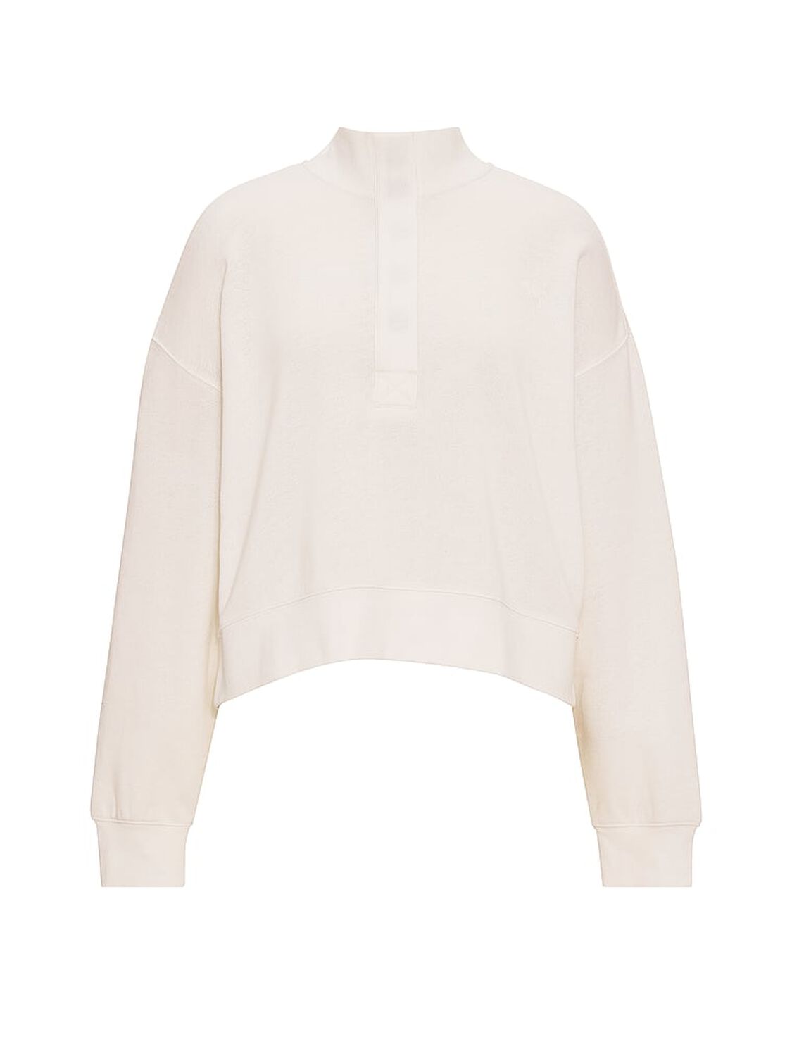vs Pink Campus Fleece&trade; Snap-Up Sweatshirt Cozy White 3 of 3 