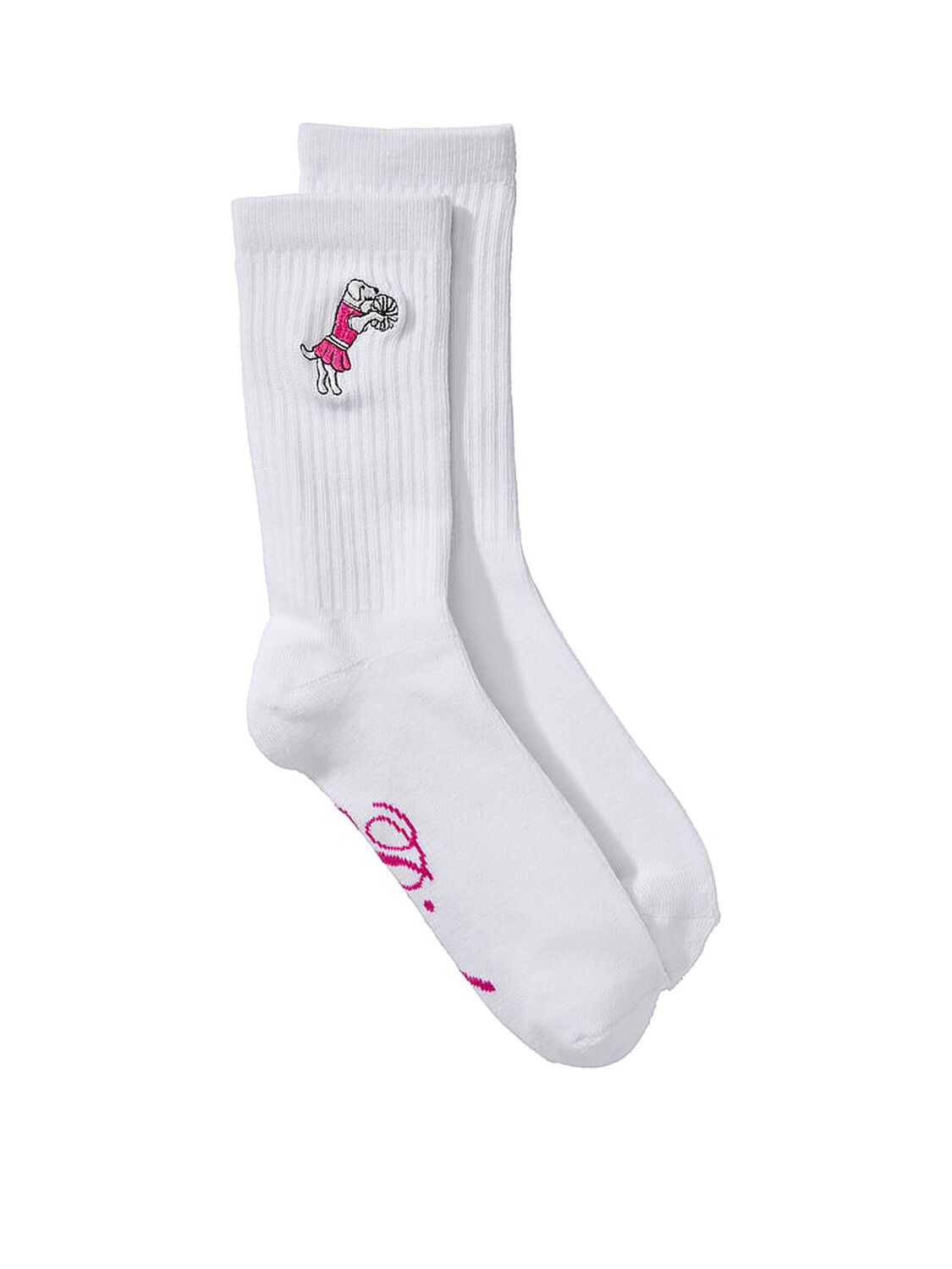vs Pink 1-Pack Crew Socks White 1 of 2 