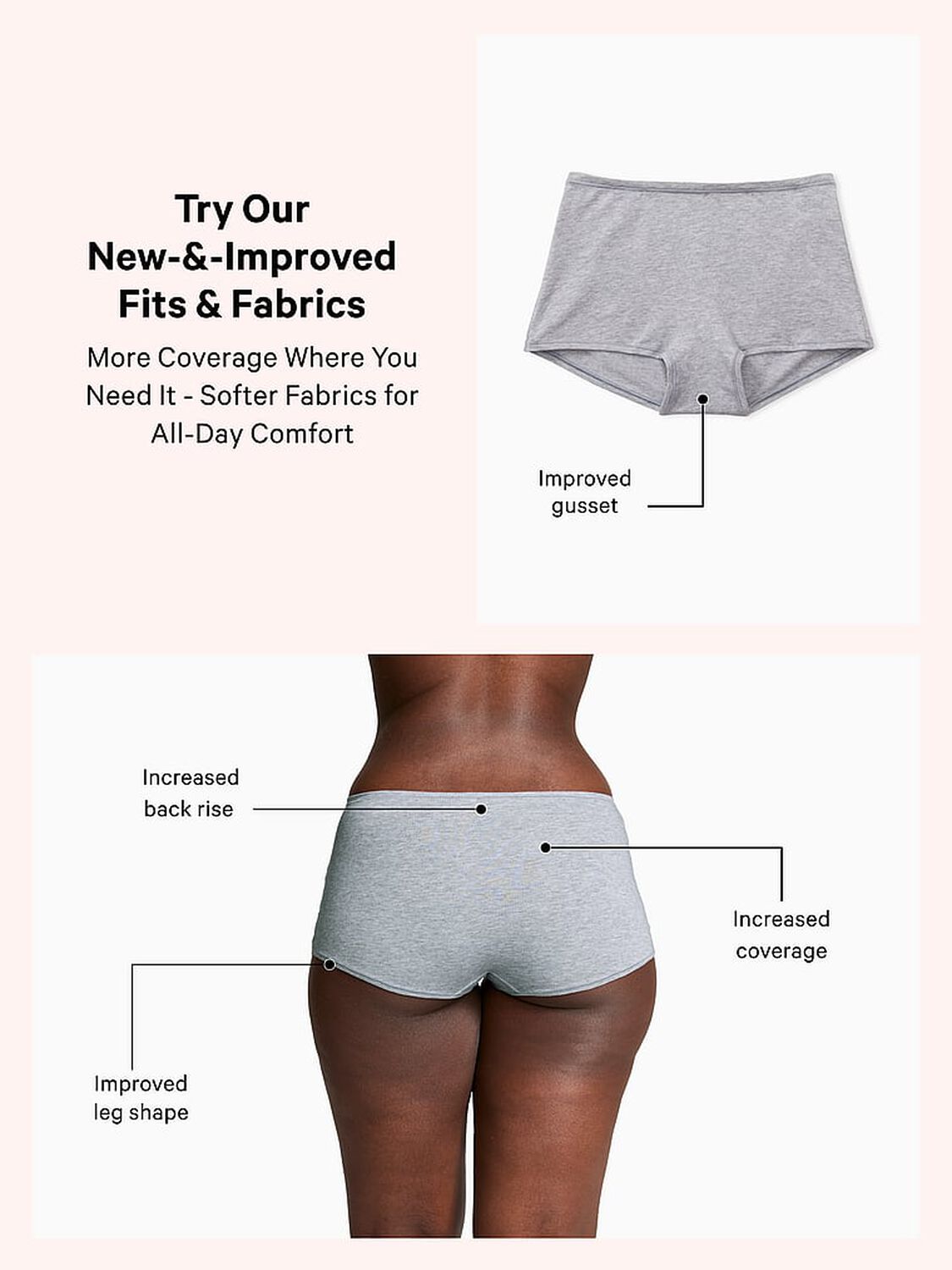 vs Pink Cotton Boyshort Panty Heather Medium Grey 4 of 4 