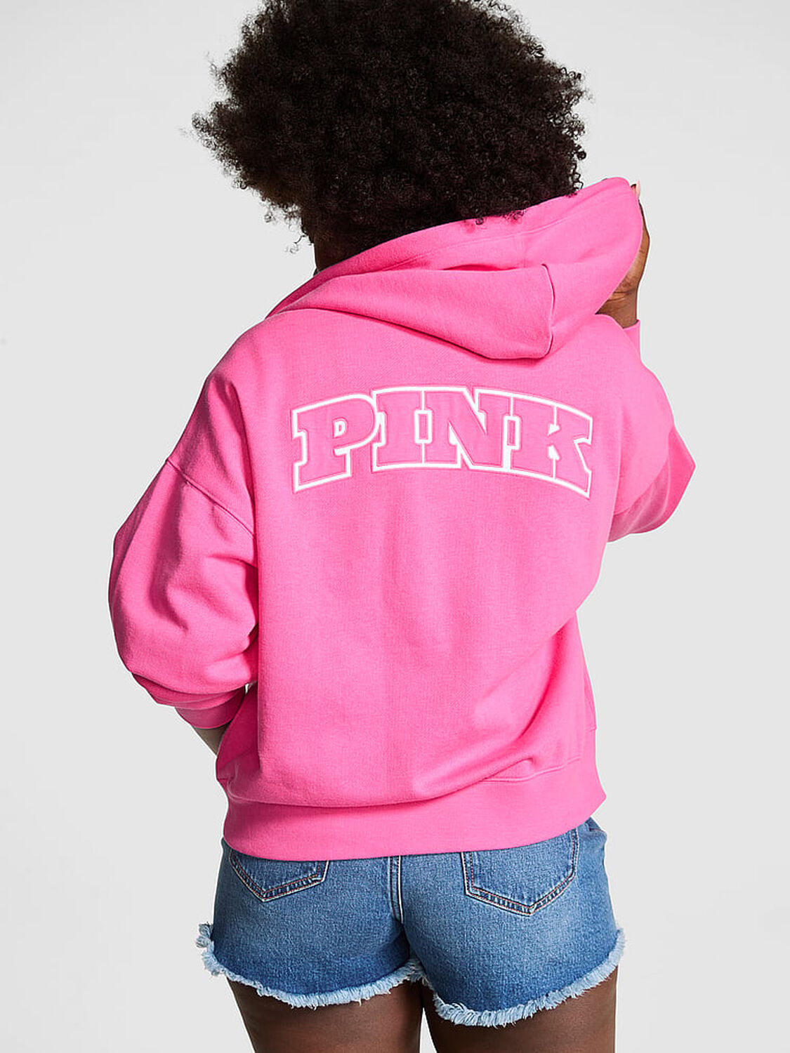 vs Pink Ivy Fleece Campus Full-Zip Hoodie Pink Gossip 2 of 5 