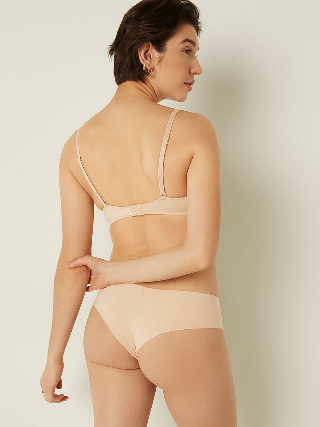 vs Pink No-Show Cheeky Panty Beige 2 of 3 