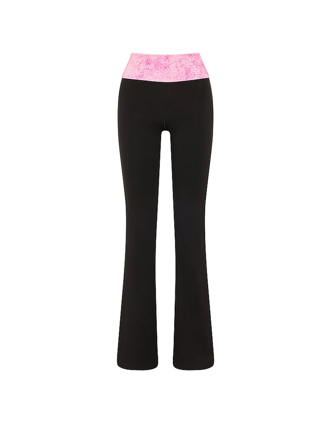vs Pink All-Day Cotton&trade; Foldover Flare Leggings Pure Black 3 of 3 