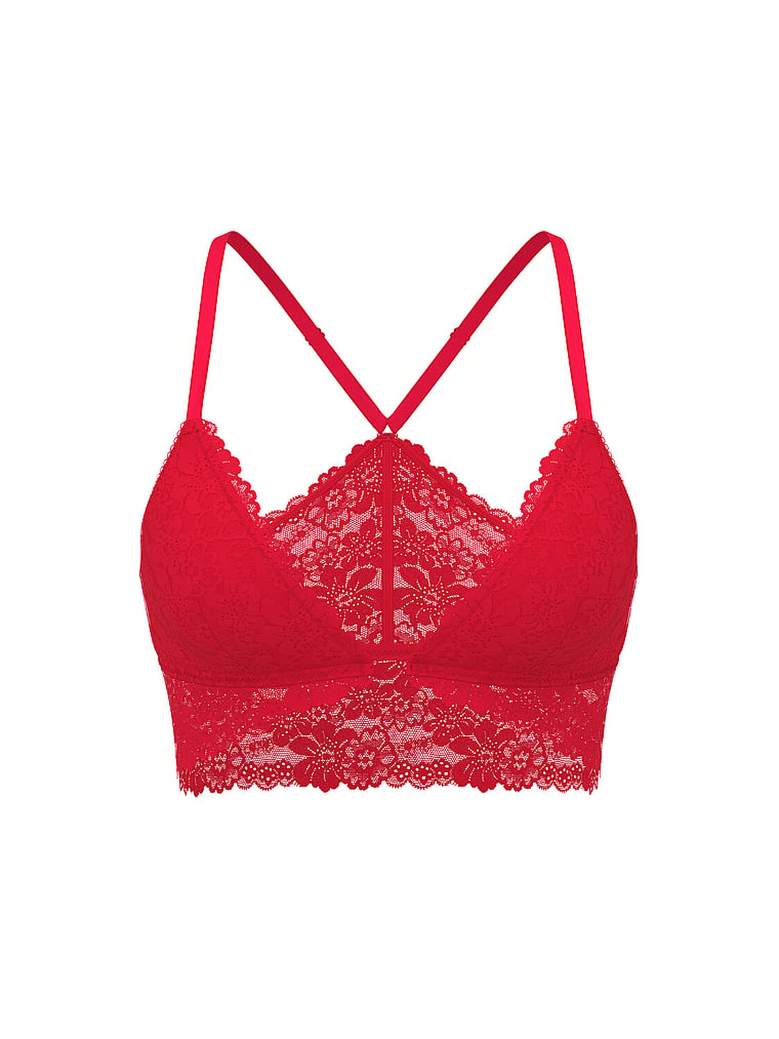 vs Pink Wink Wink Unlined High-Low Triangle Bralette Red Pepper 3 of 4 