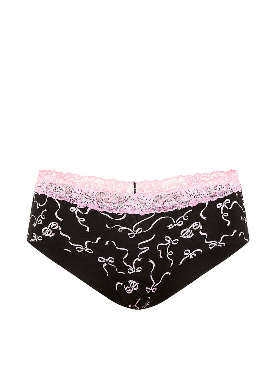 vs Pink No-Show Cotton Cheeky Panty Black Bow Print 3 of 3 